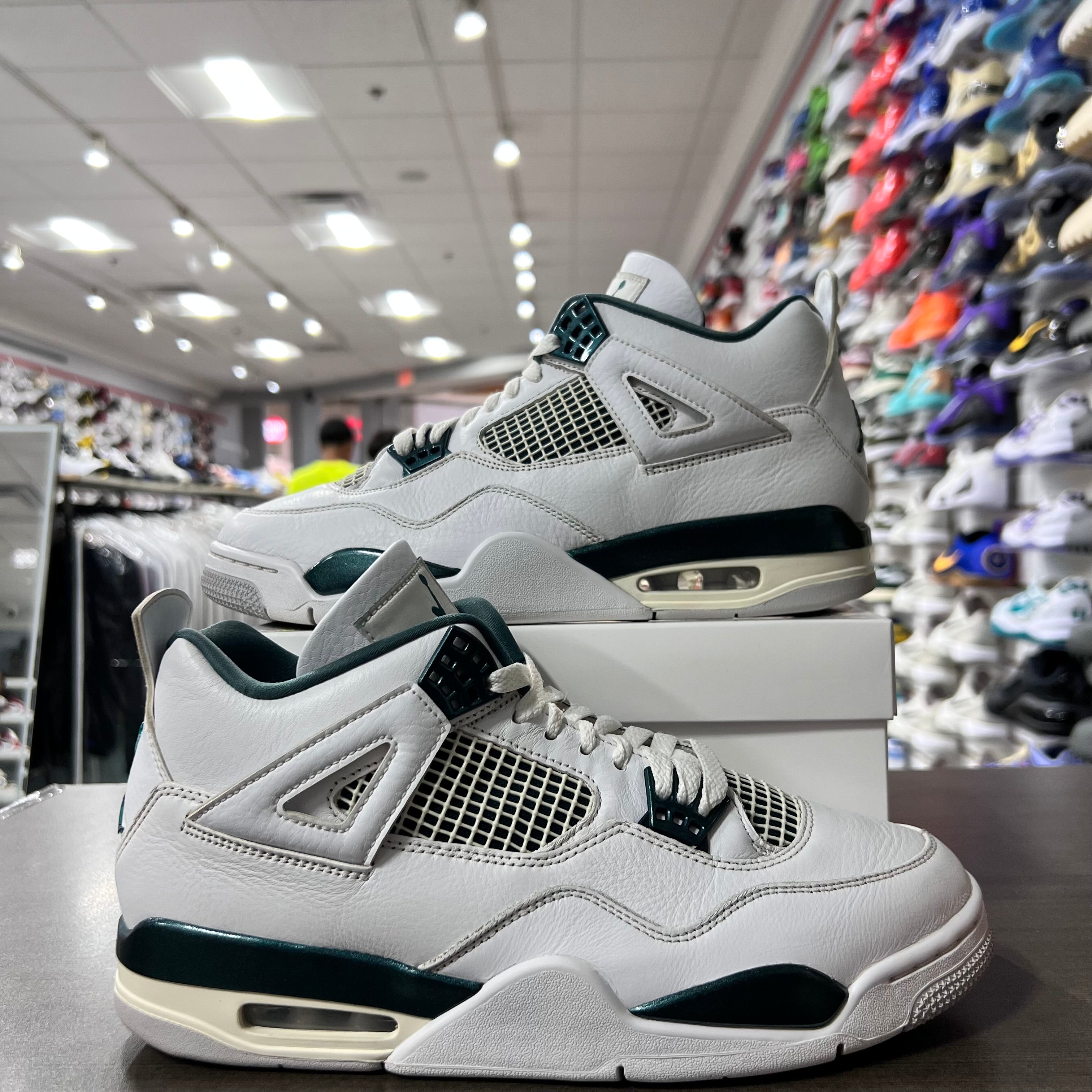 Jordan Retro 4 Mens Oxidized Green (Lightly Worn+Replacement Box)