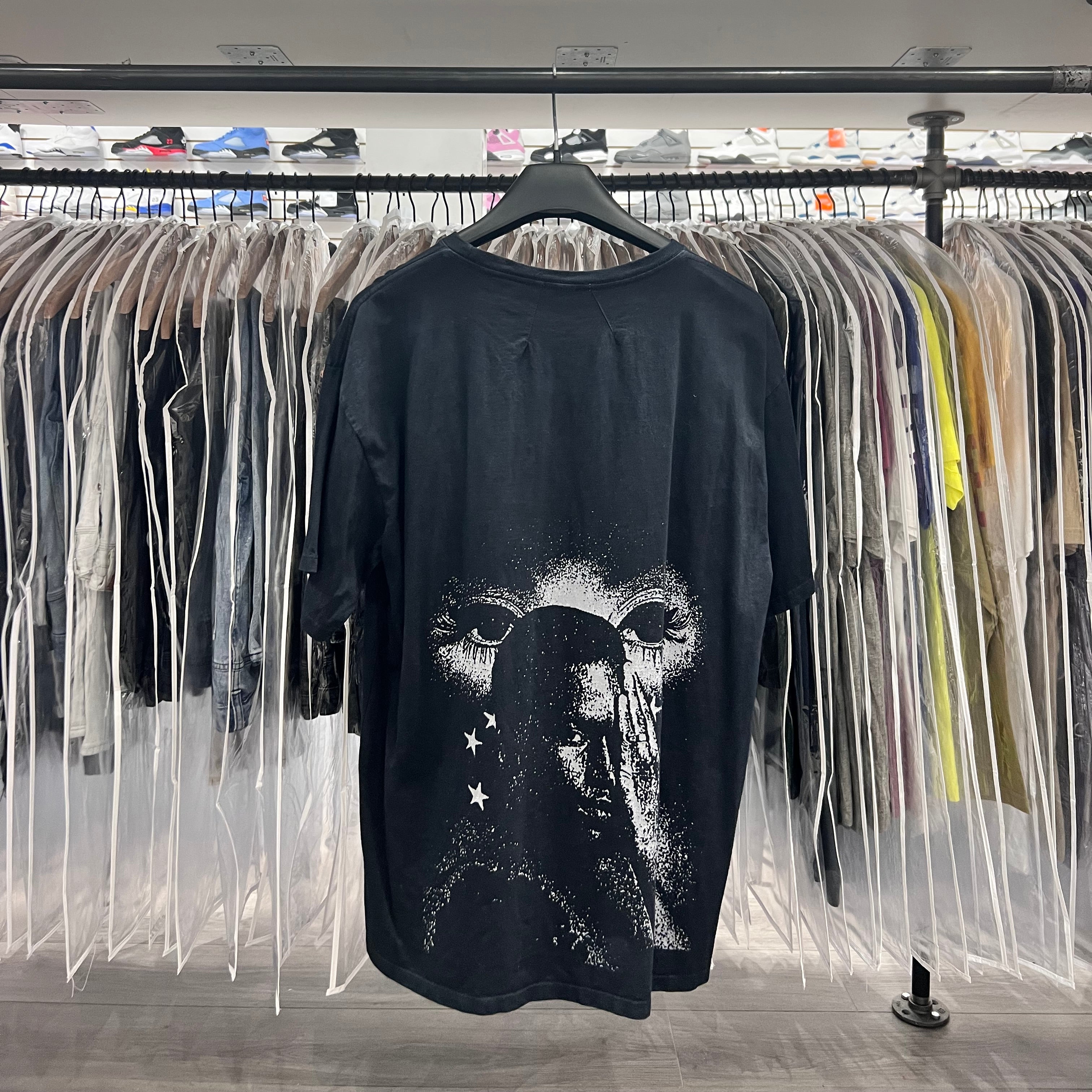 Rhude Tee Black White Eyes Graphic (Lightly Worn)