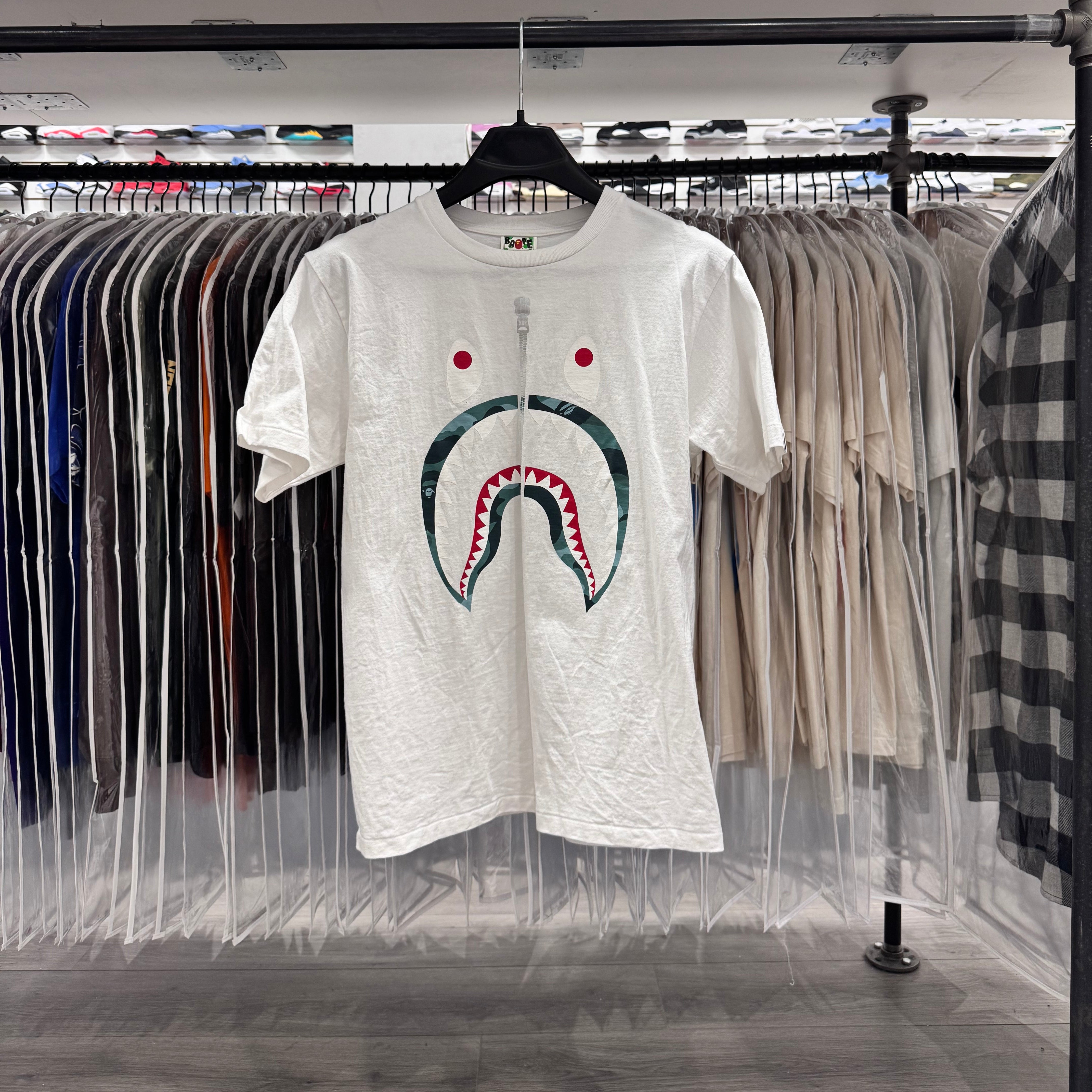 A Bathing Ape Tee White Shark Mouth (Lightly Worn)