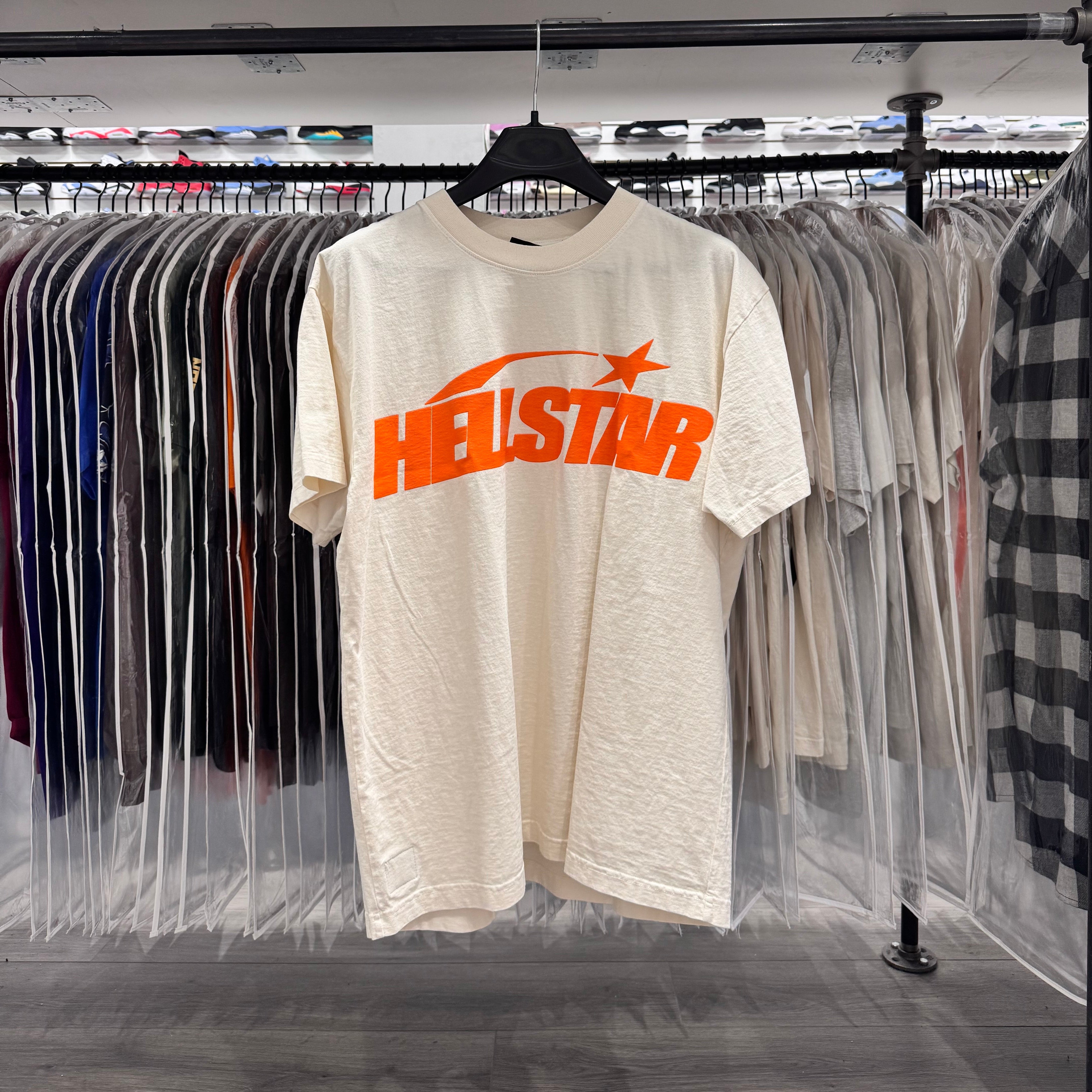 Hell Star Gel Logo Tee White Orange