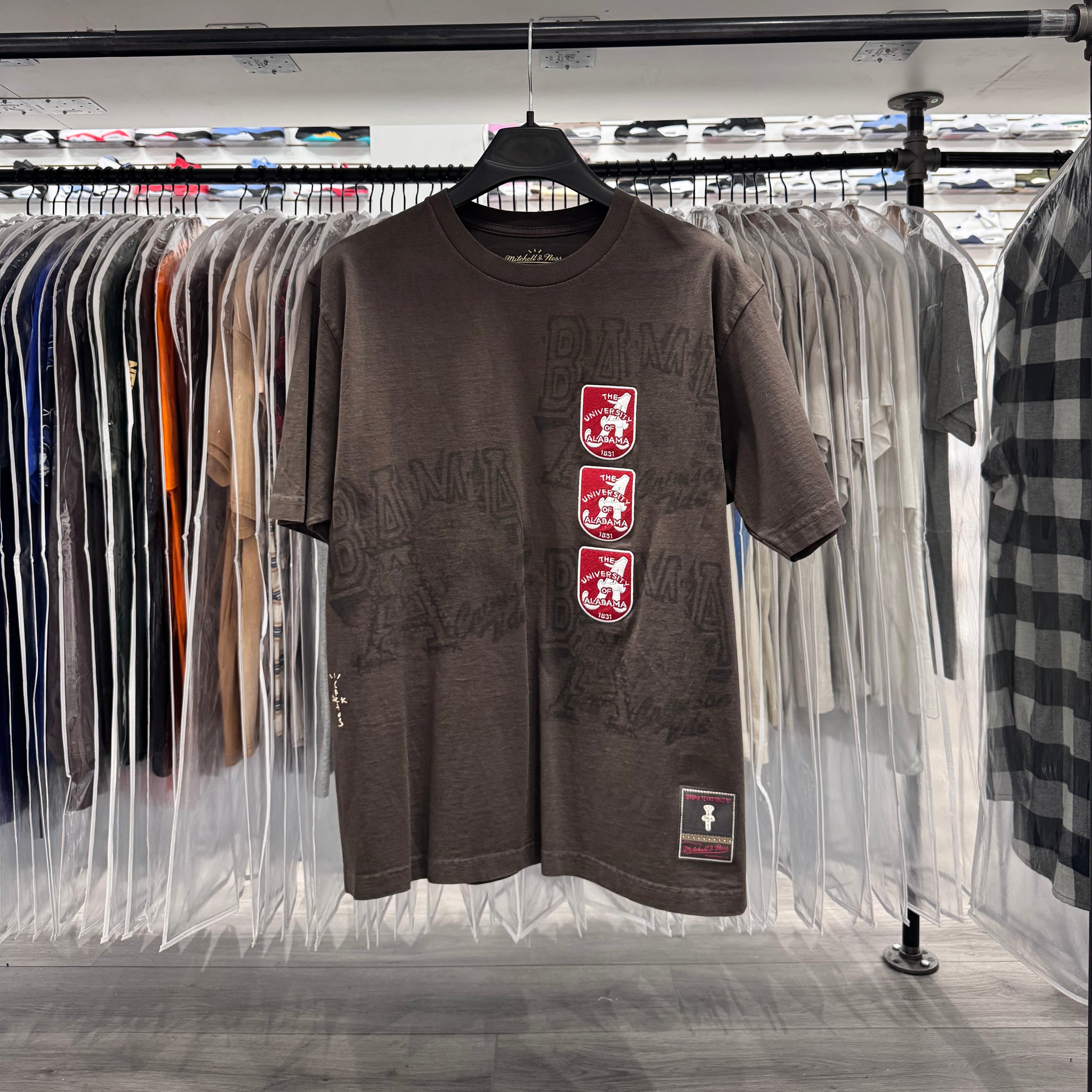 Travis Scott X Mitchell And Ness X Alabama University Tee Brown
