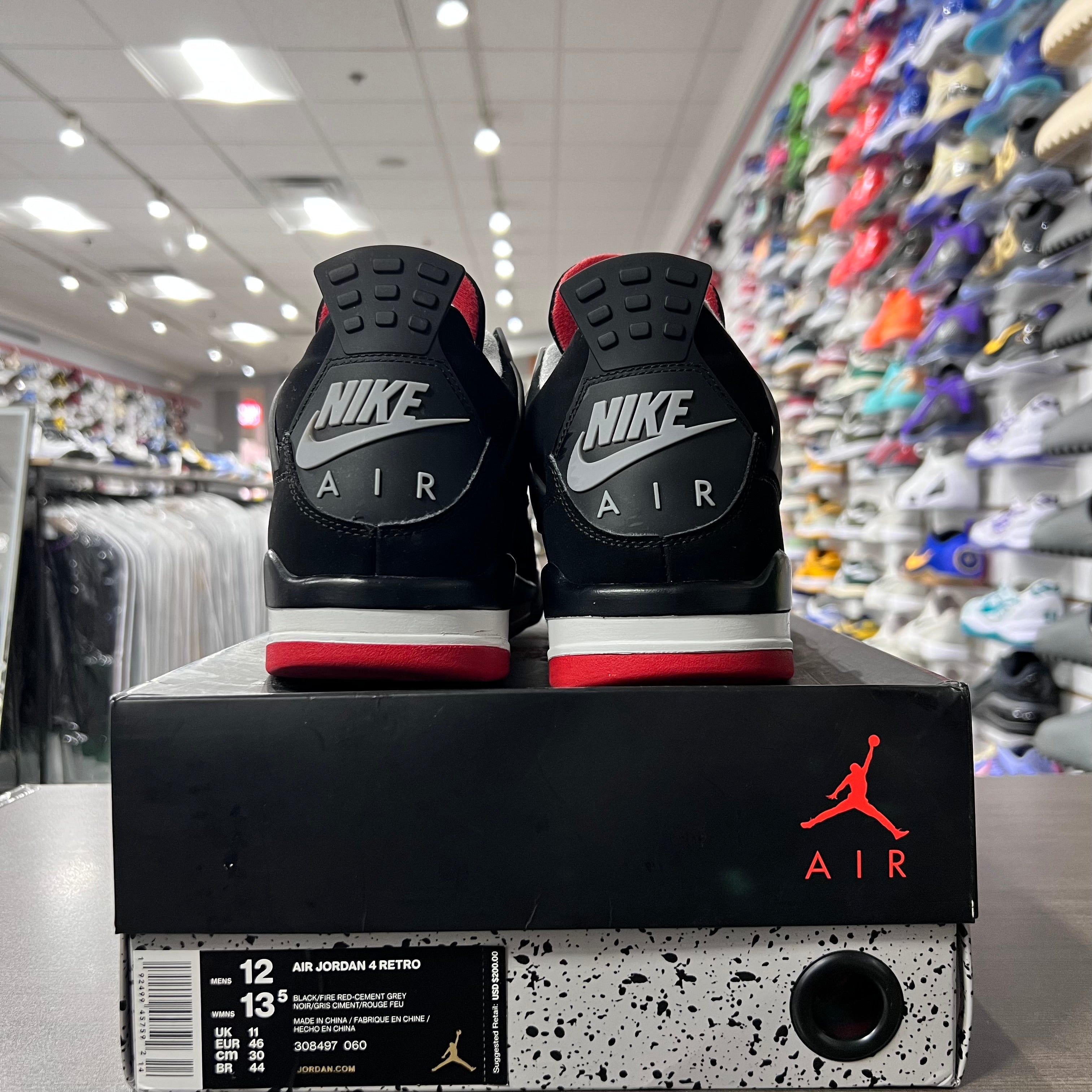 Jordan Retro 4 Bred Men's (2019)(Lightly Worn)