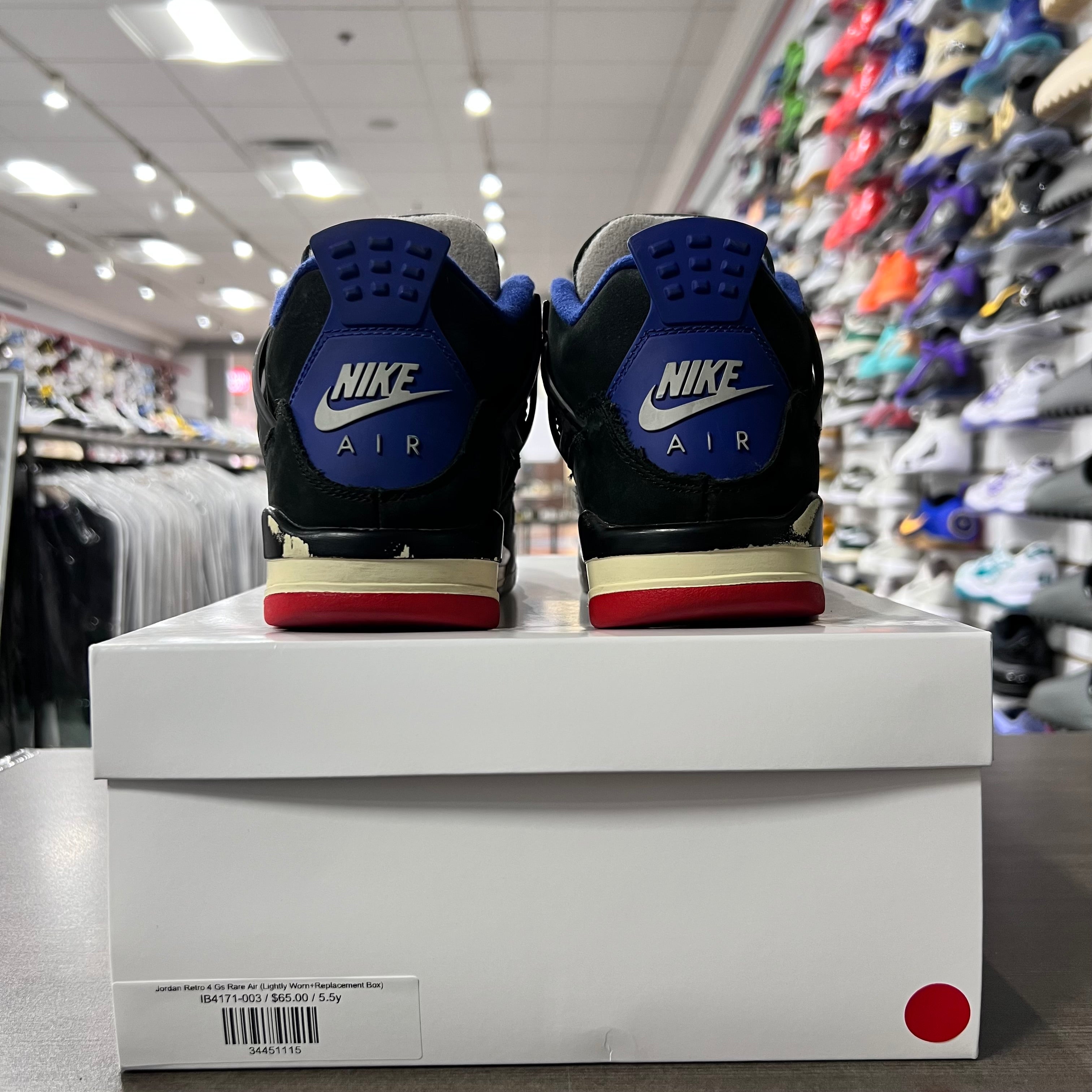 Jordan Retro 4 Gs Rare Air (Lightly Worn+Replacement Box)
