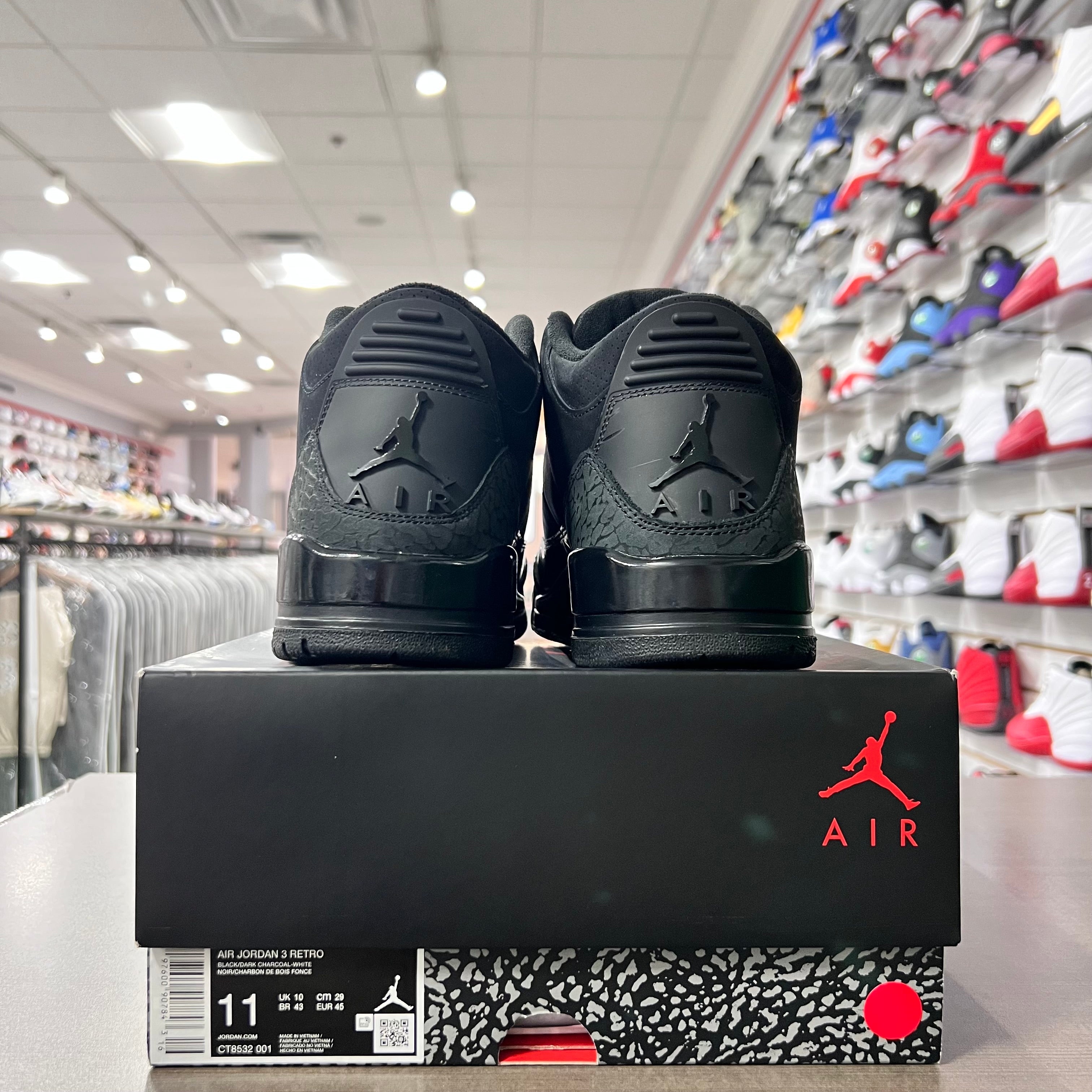 Jordan Retro 3 Mens Black Cat (Lightly Worn)