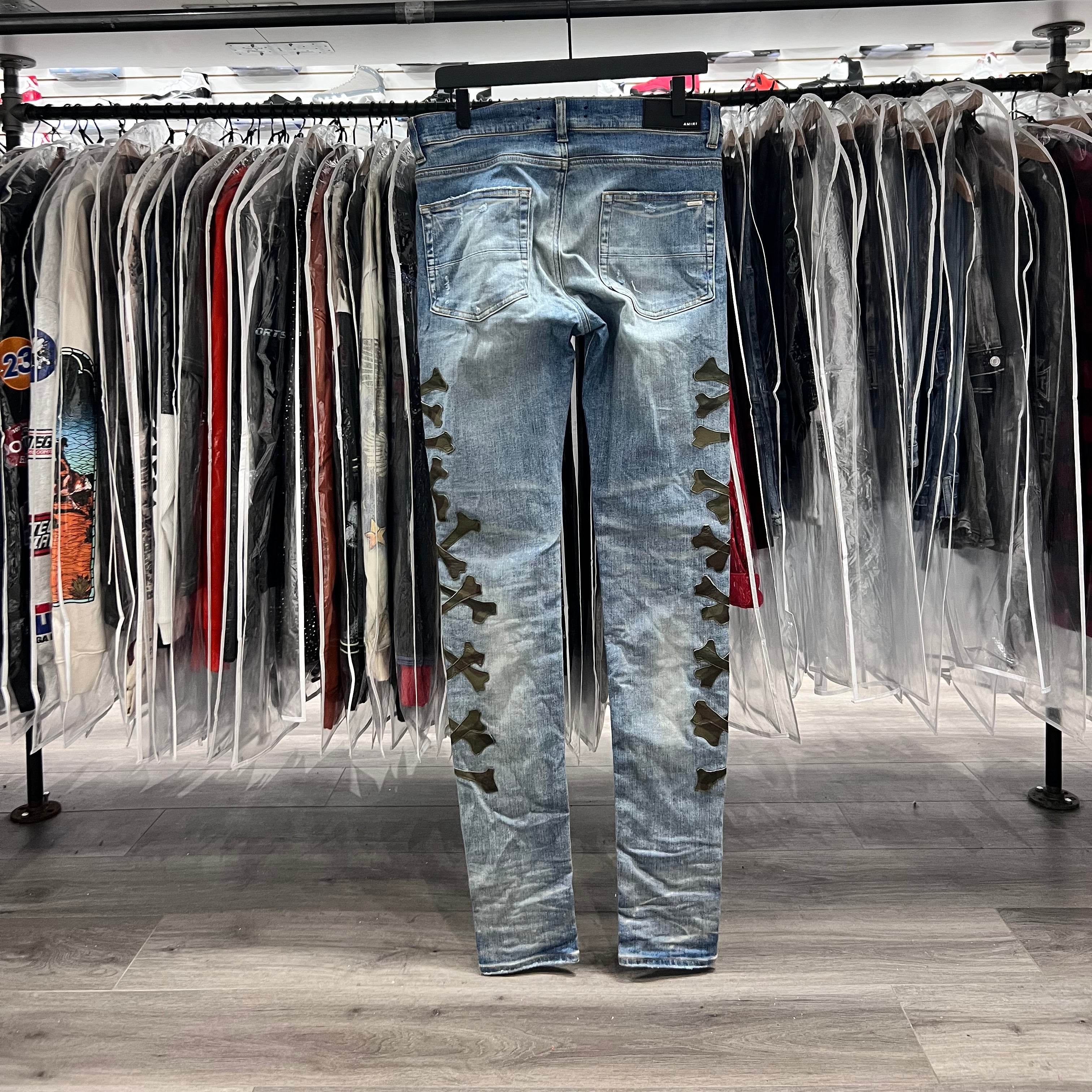 Amiri Cross Bones Camo Jeans Indigo (Lightly Worn)