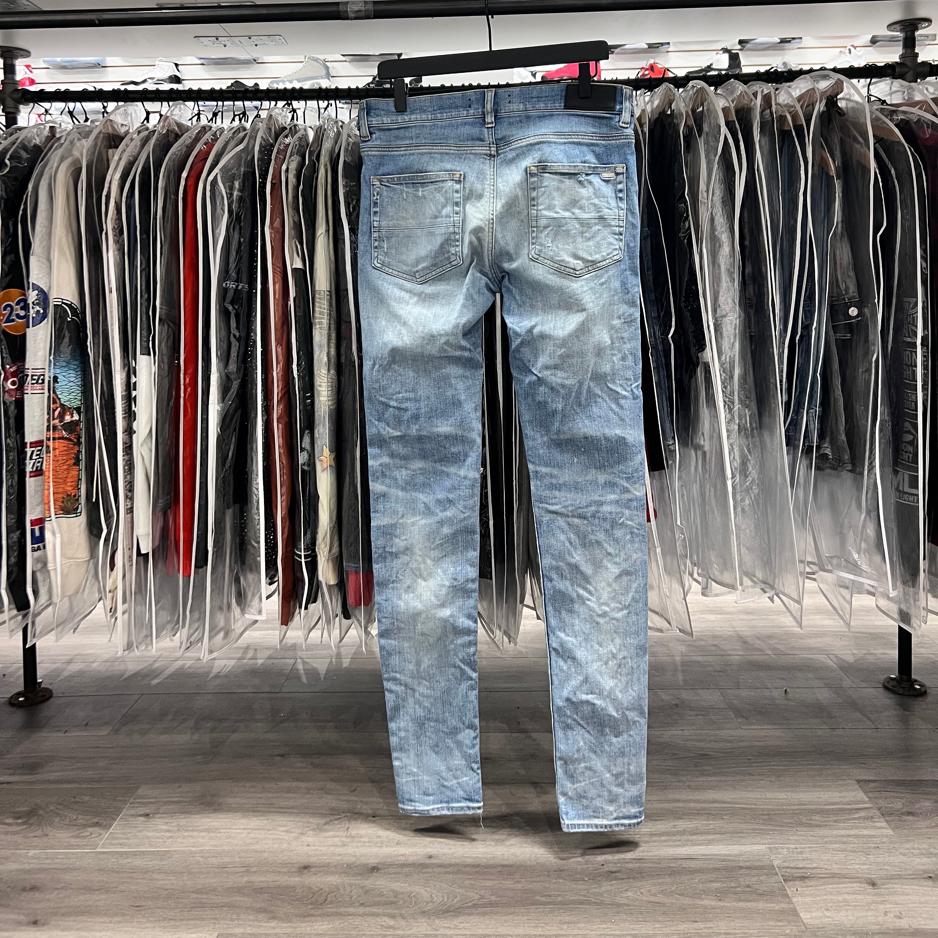 Amiri MX1 Light Blue Brown Patches (Lightly Worn)