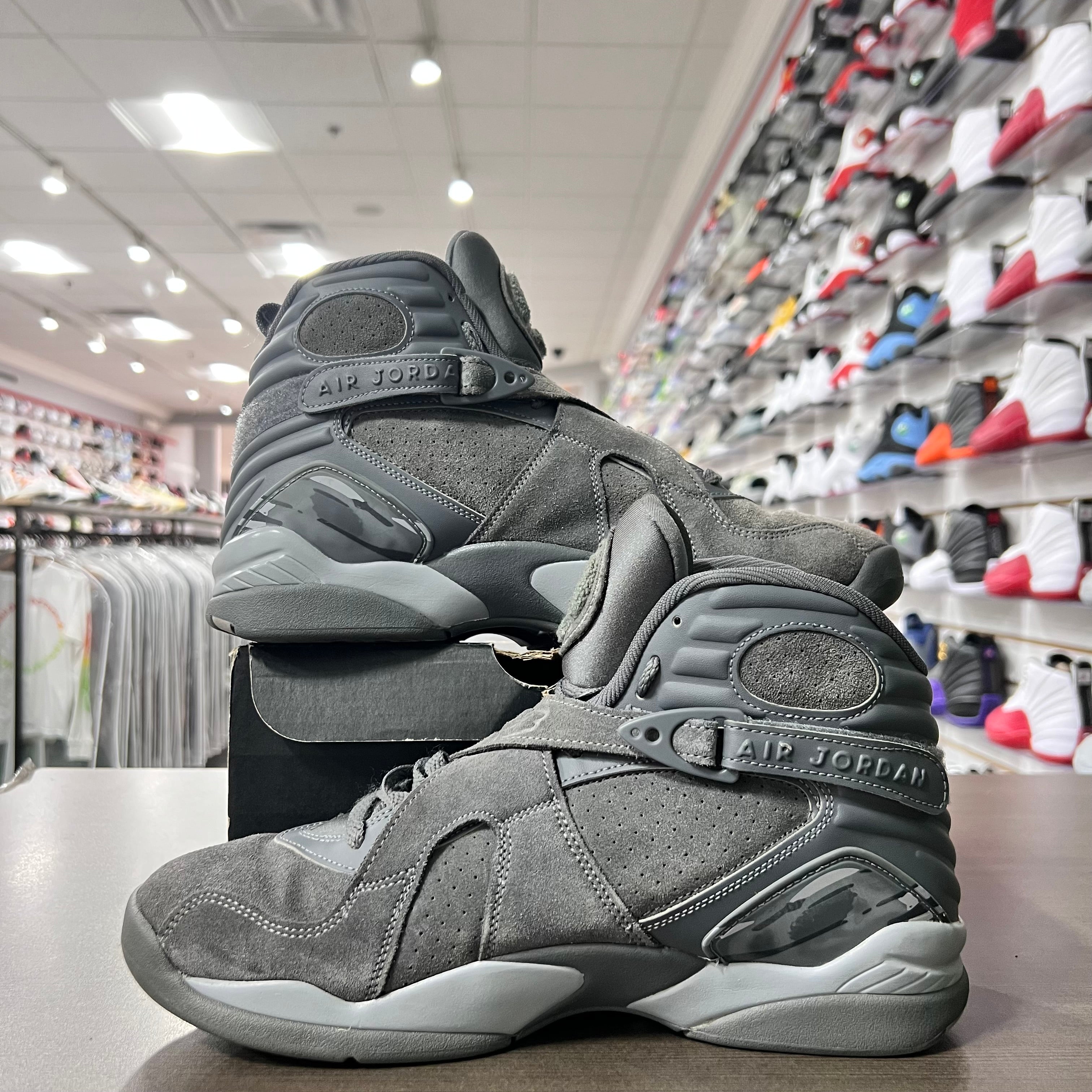 Jordan Retro 8 Mens Cool Grey (Lightly Worn)