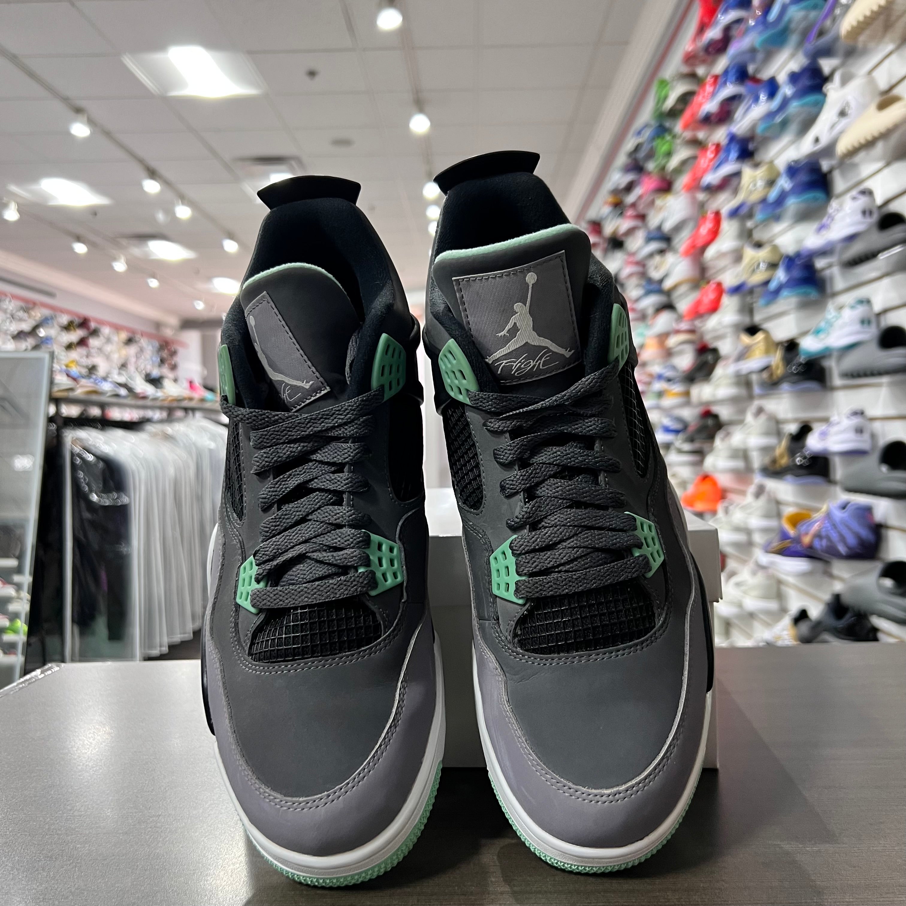 Jordan Retro 4 Mens Green Glow (Lightly Worn+Replacement Box)