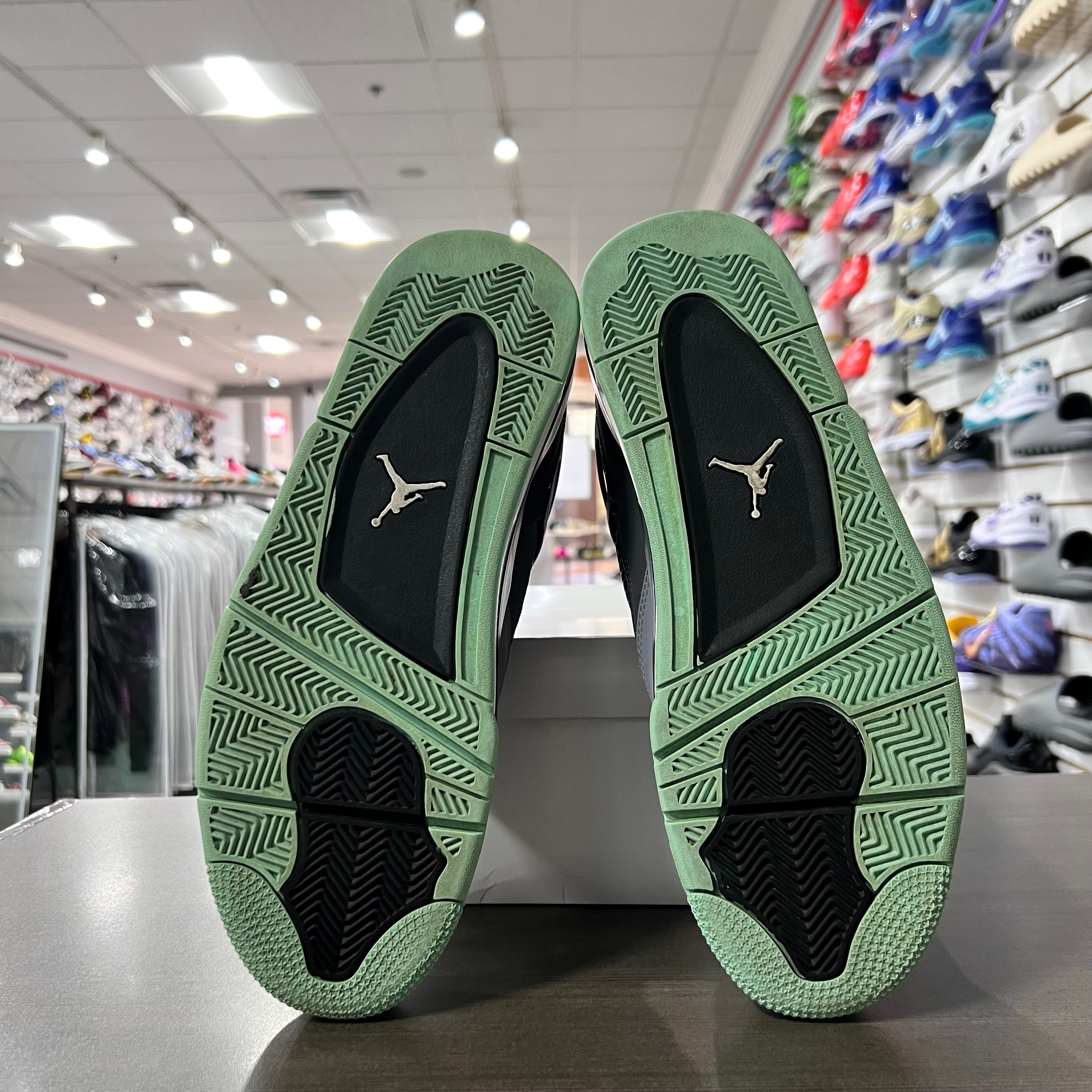 Jordan Retro 4 Mens Green Glow (Lightly Worn+Replacement Box)