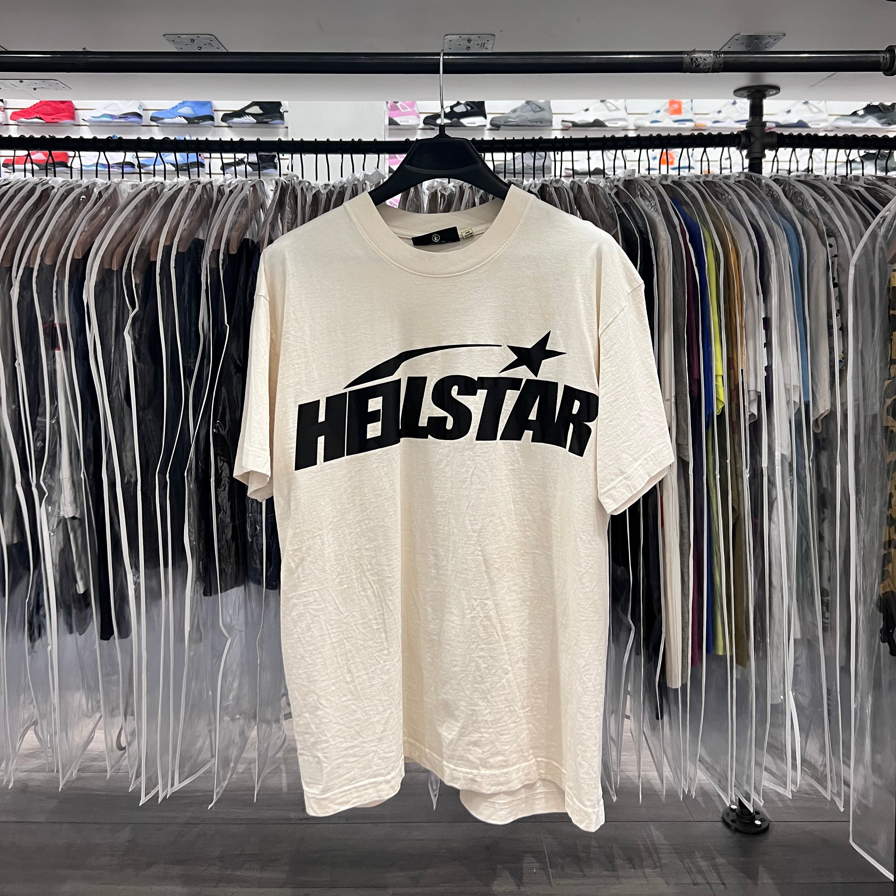 Hell Star Tee White Gel Logo Black (Lightly Worn)