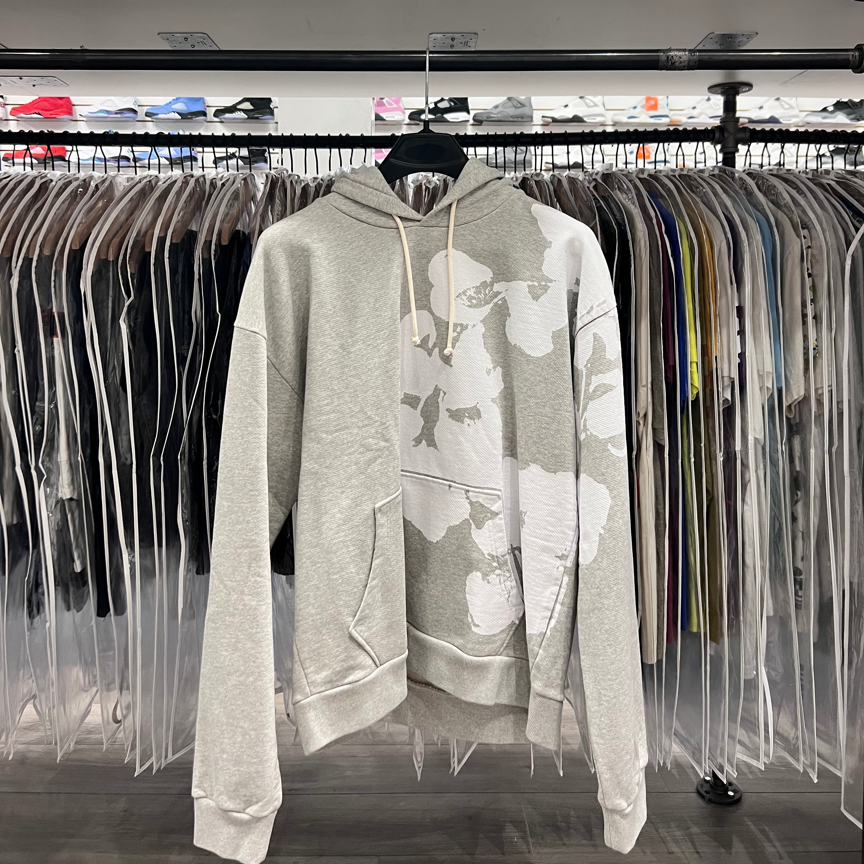 Denim Tears Big Cotton Wreath Hoodie Grey