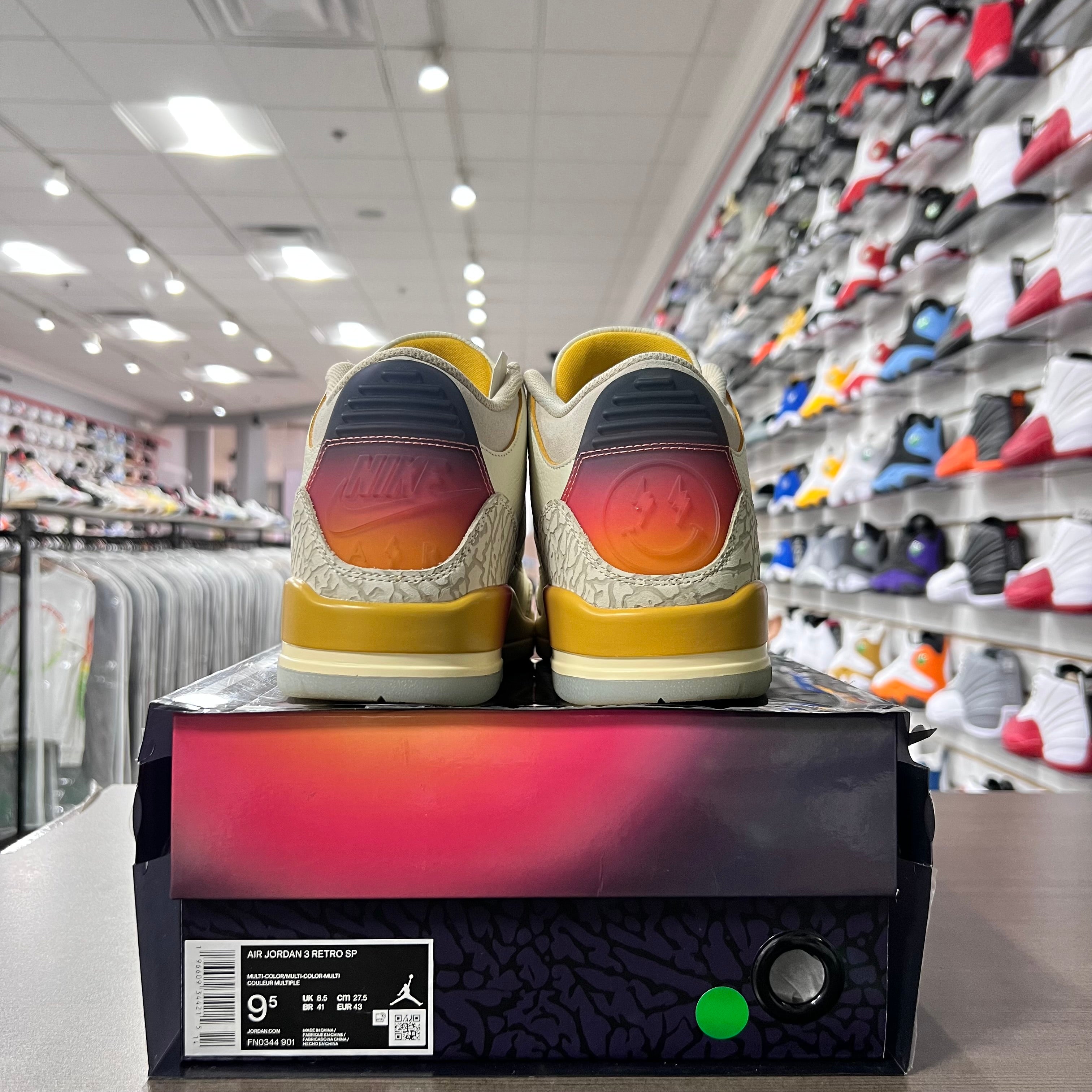 Jordan Retro 3 Mens J Balvin Medellin Sunset (Lightly Worn)