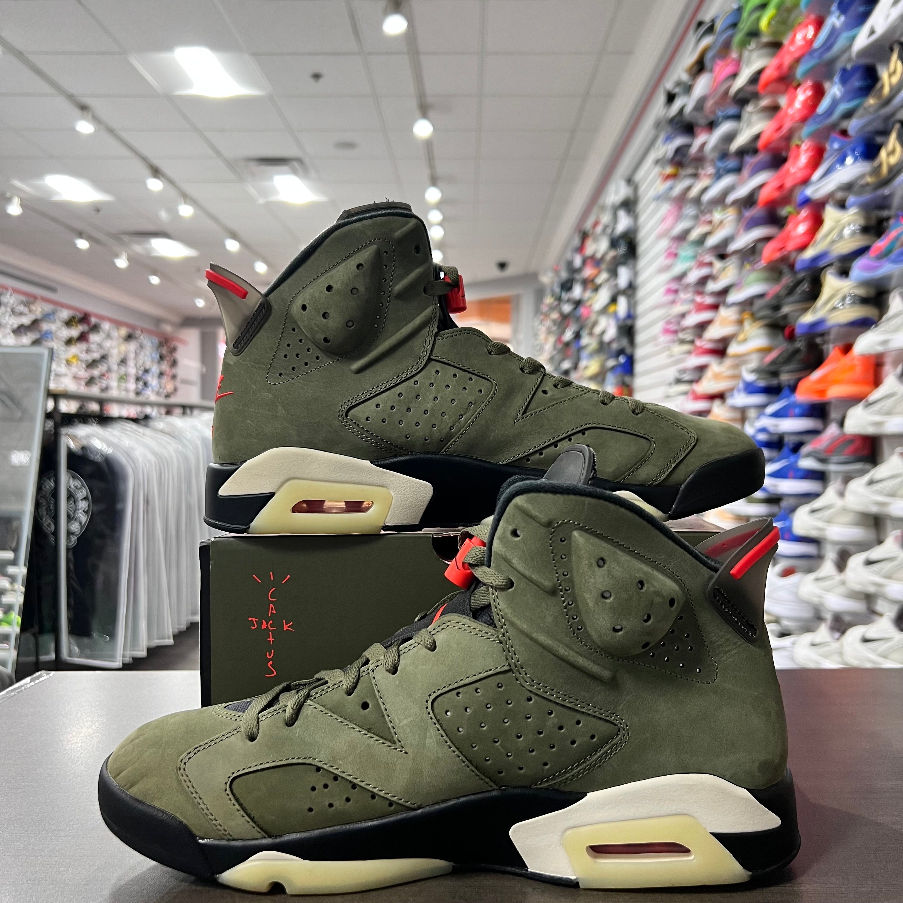 Jordan Retro 6 Mens Travis Scott Olive (Lightly Worn)