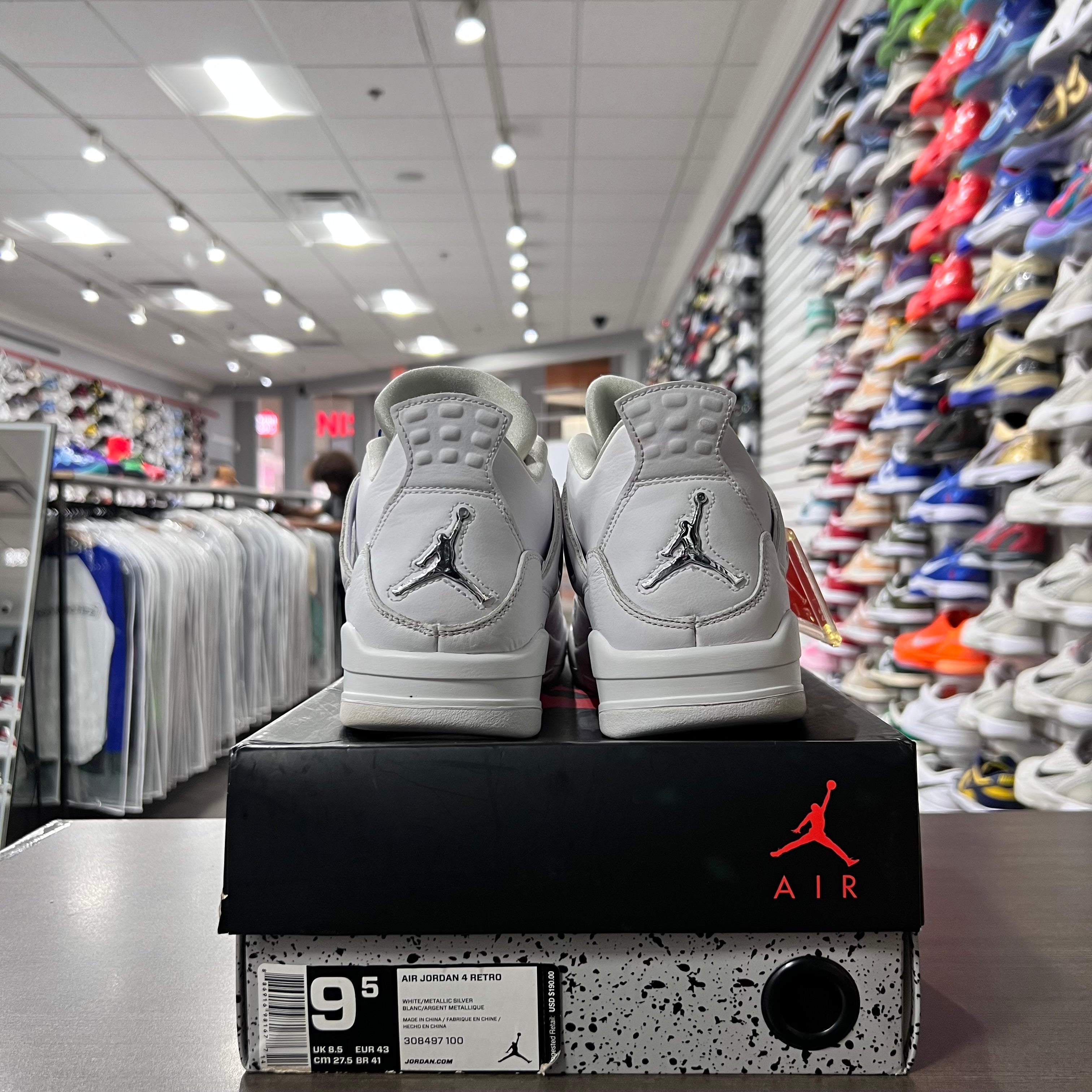 Jordan Retro 4 Mens Pure Money (Lightly Worn+Replacement Box)