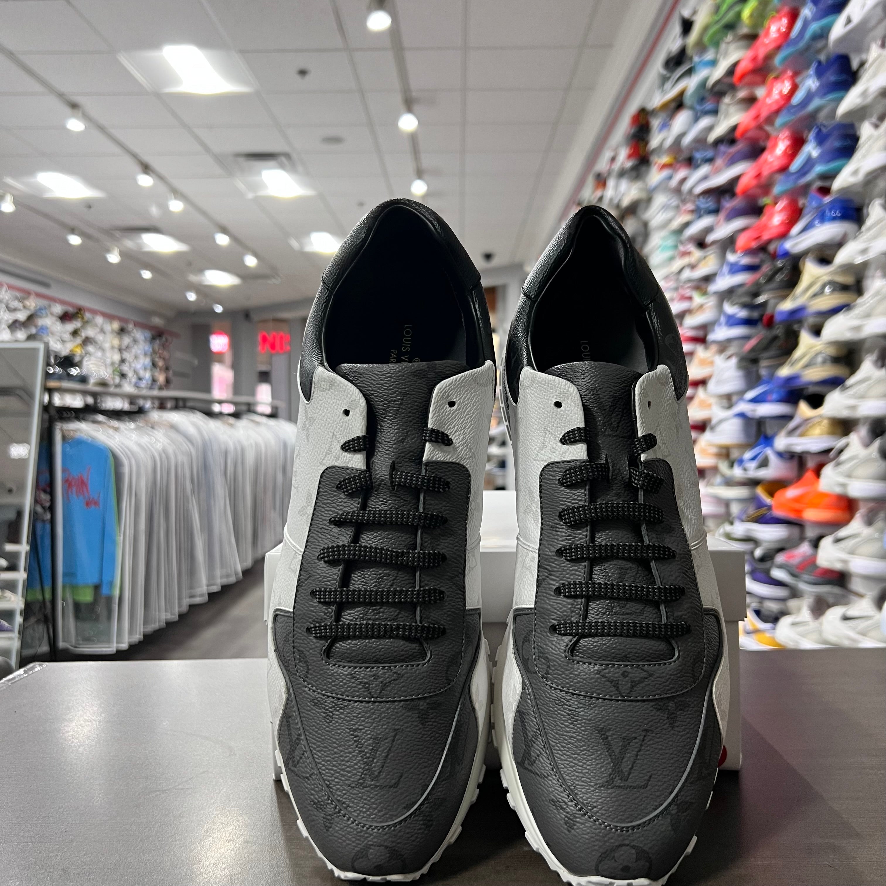 Louis Vuitton Run Away Sneaker White/Black/Grey Monogram (Lightly Worn+Replacement Box)