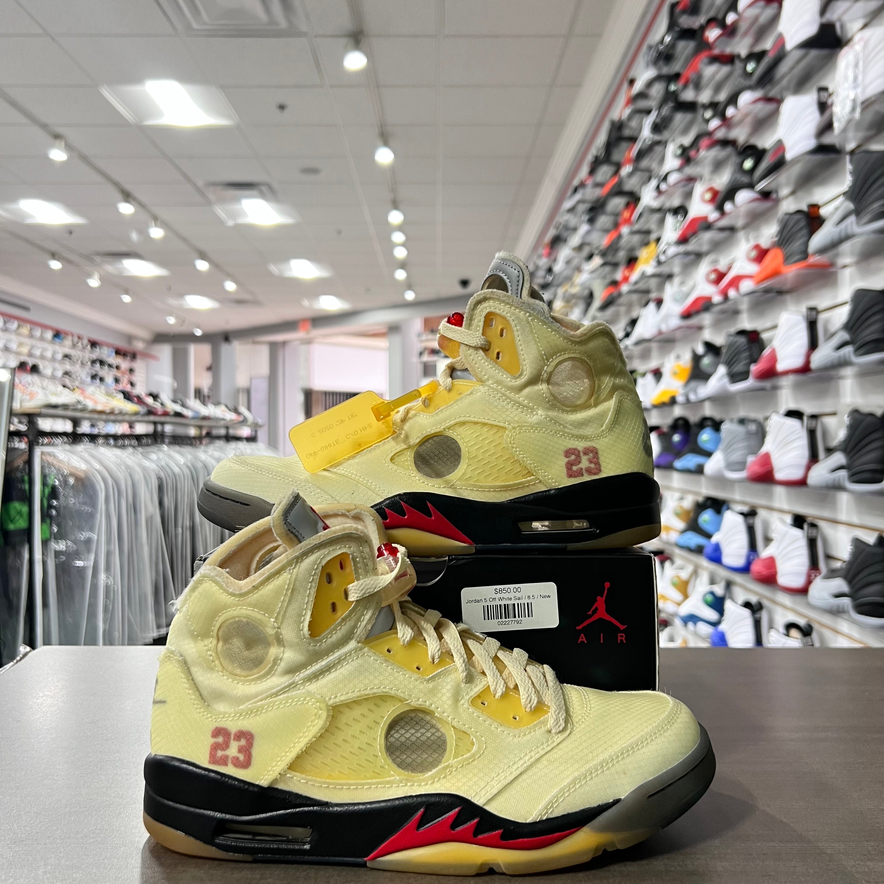 Jordan Retro 5 Mens Off White Sail (Lightly Worn)