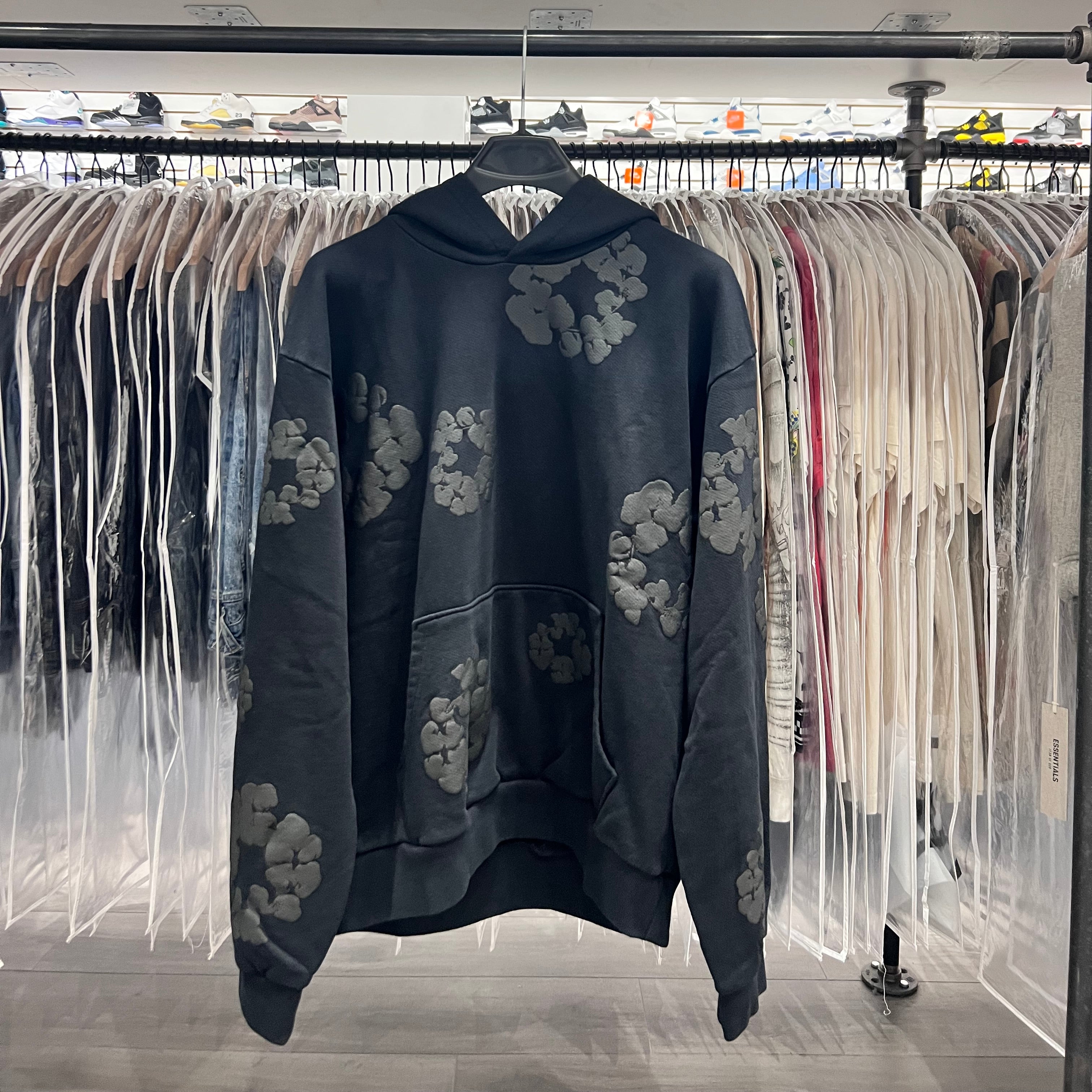 Denim Tears Mono Wreath Hoodie Black