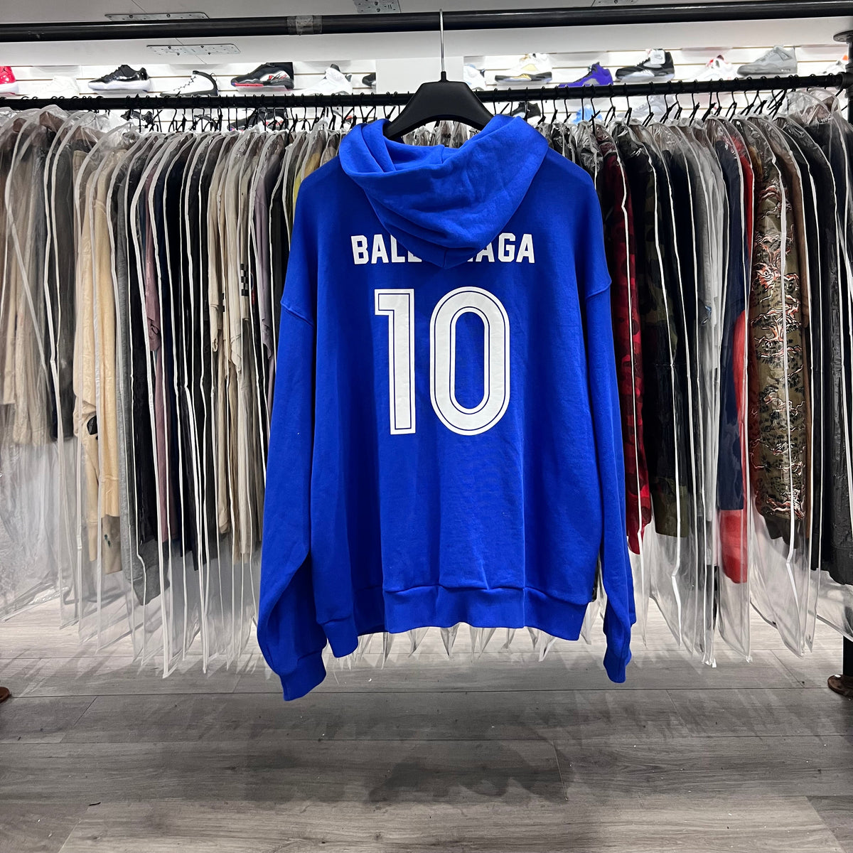 Balenciaga Blue Soccer Zip Up Hoodie (Lightly Worn)
