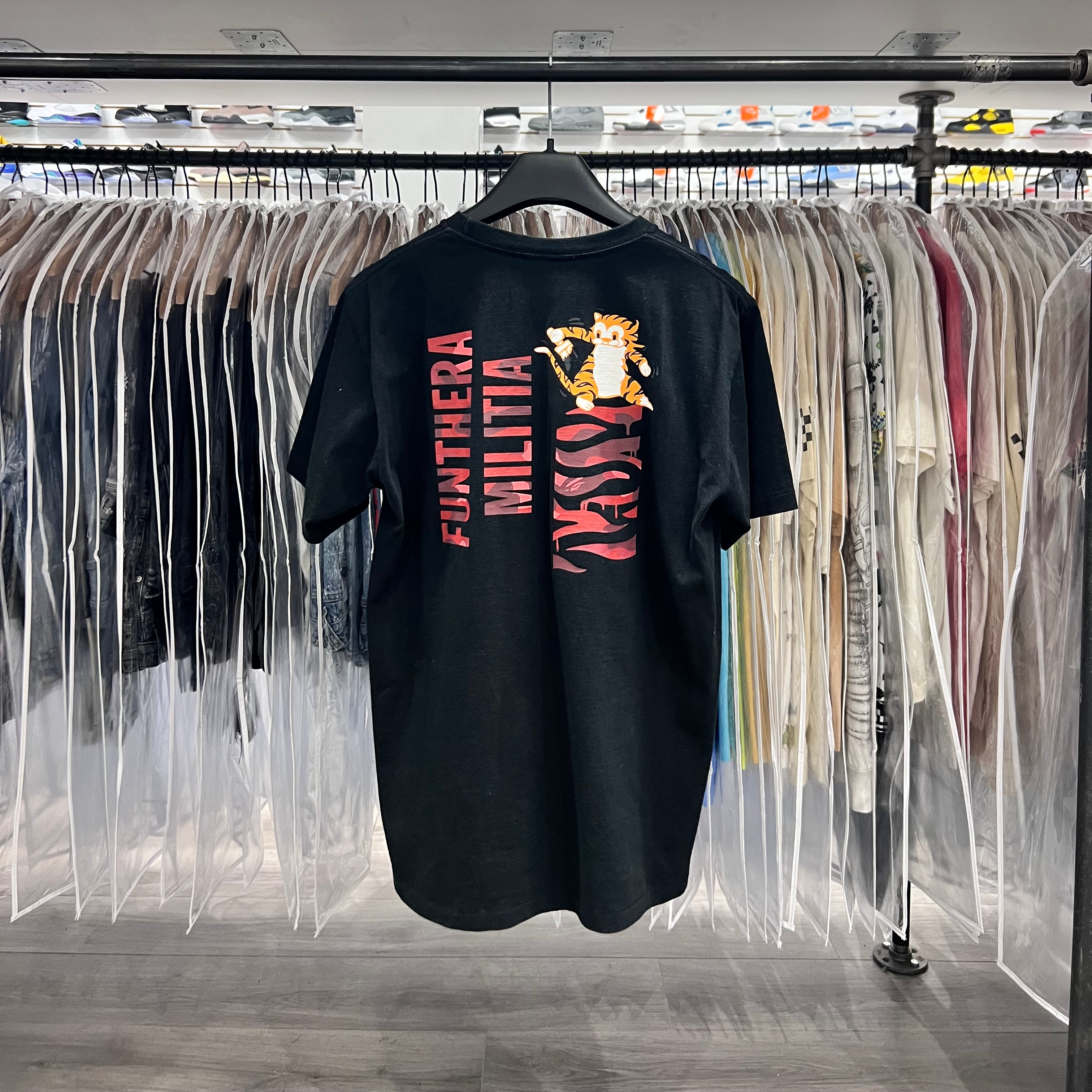 A Bathing Ape Tee Black Red Tiger Graphic (Lightly Worn)