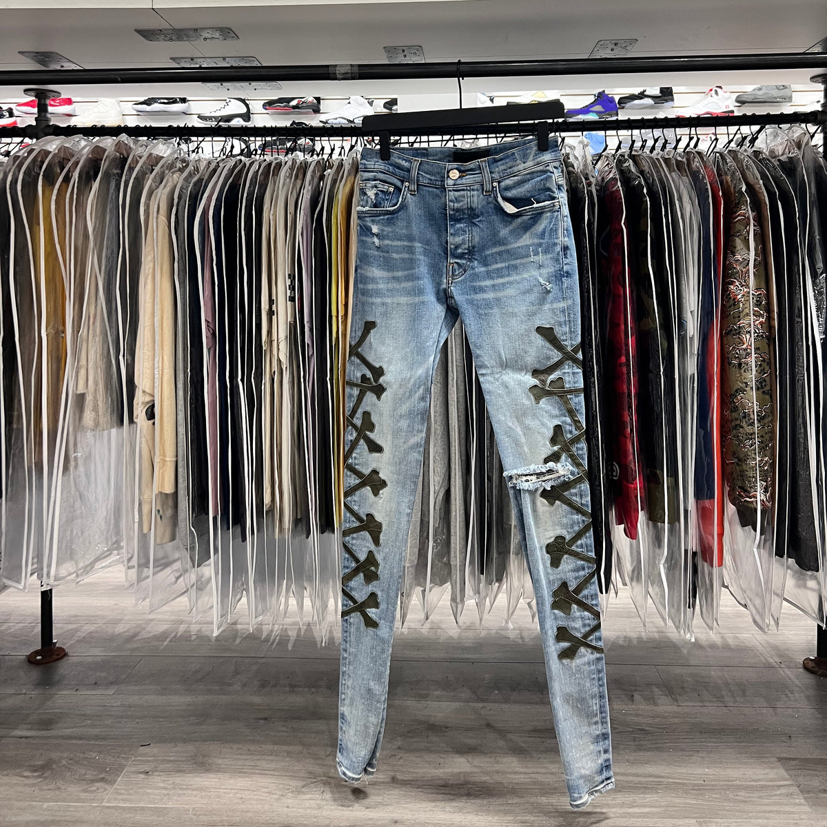 Amiri Camo Cross Bones Jeans (Lightly Worn+Altered)
