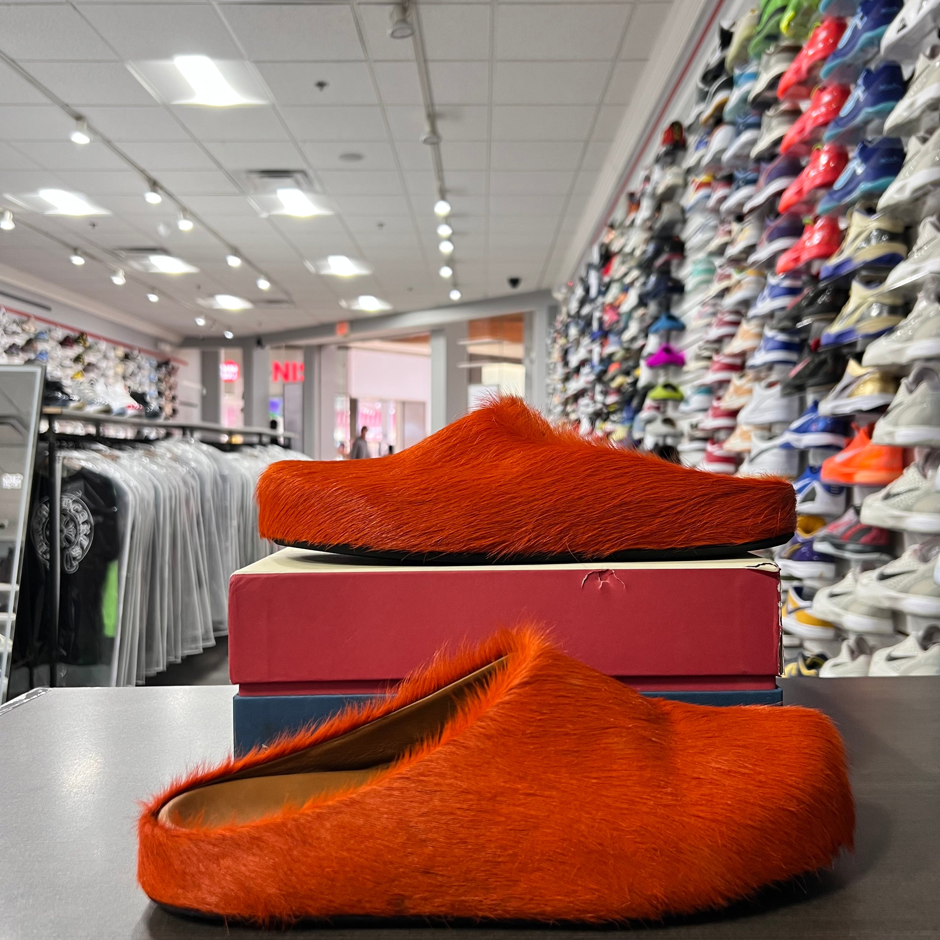 Marni Fussbett Pony Hair Mule Orange (Lightly Worn+Replacement Box)