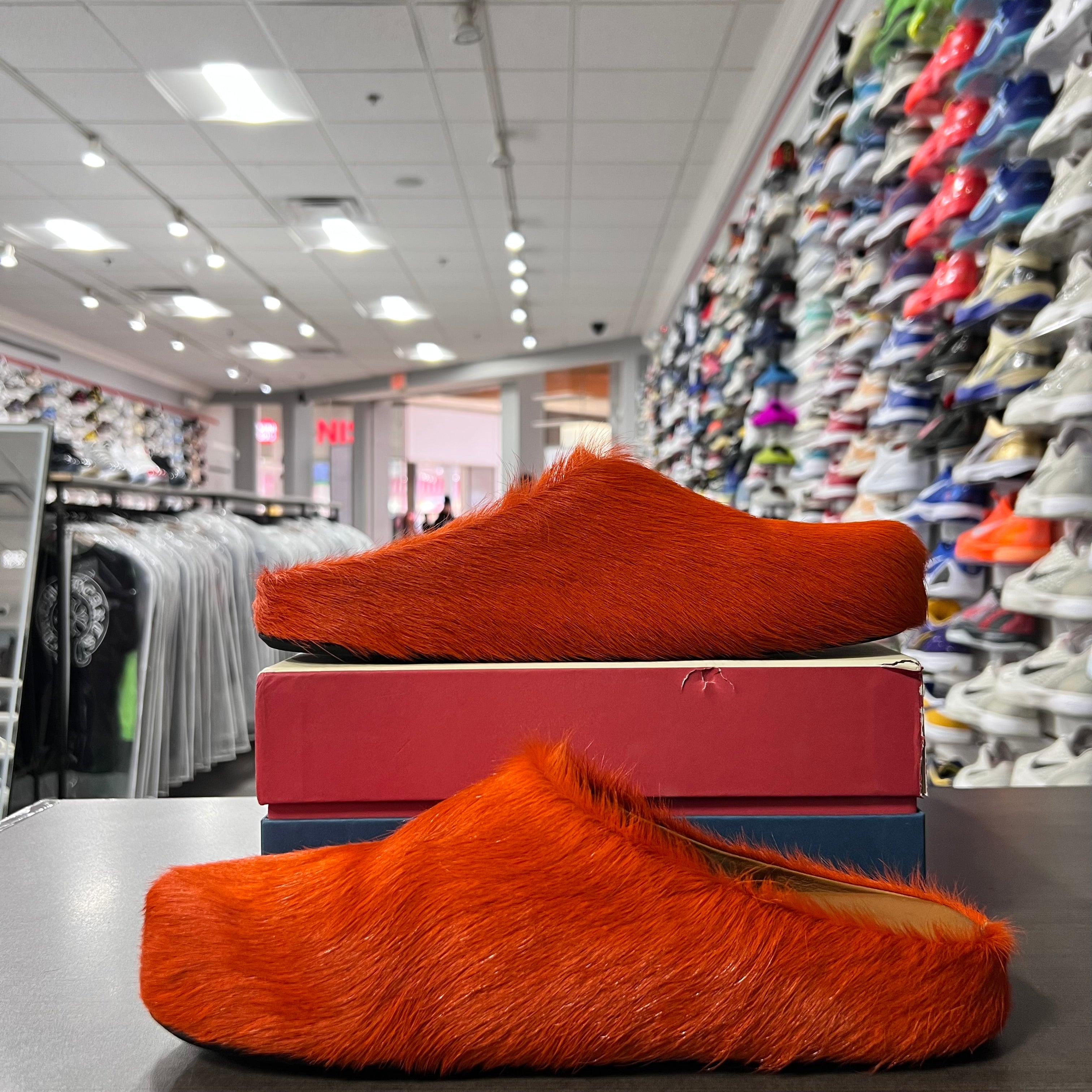 Marni Fussbett Pony Hair Mule Orange (Lightly Worn+Replacement Box)
