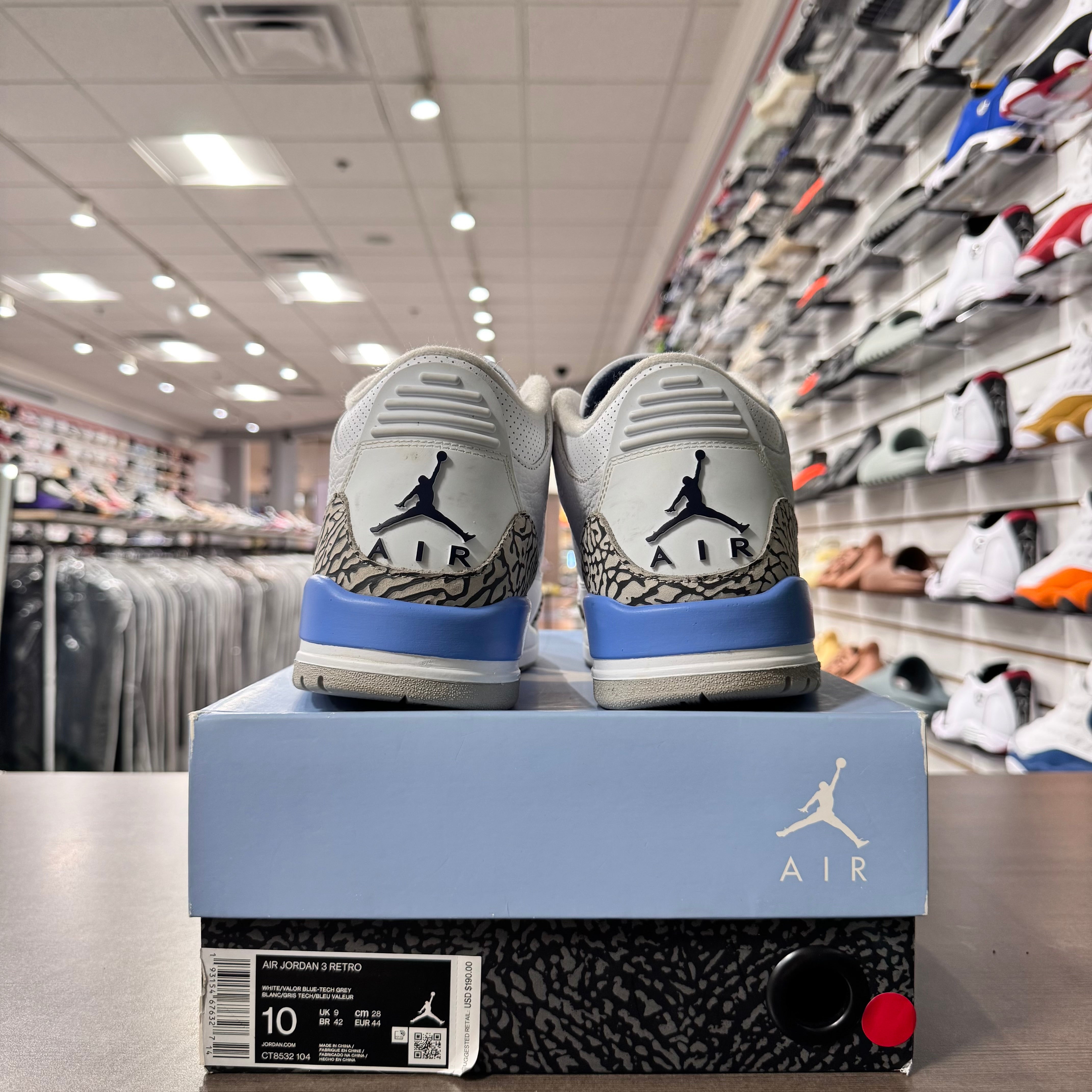 Jordan Retro 3 Mens UNC (Lightly Worn)