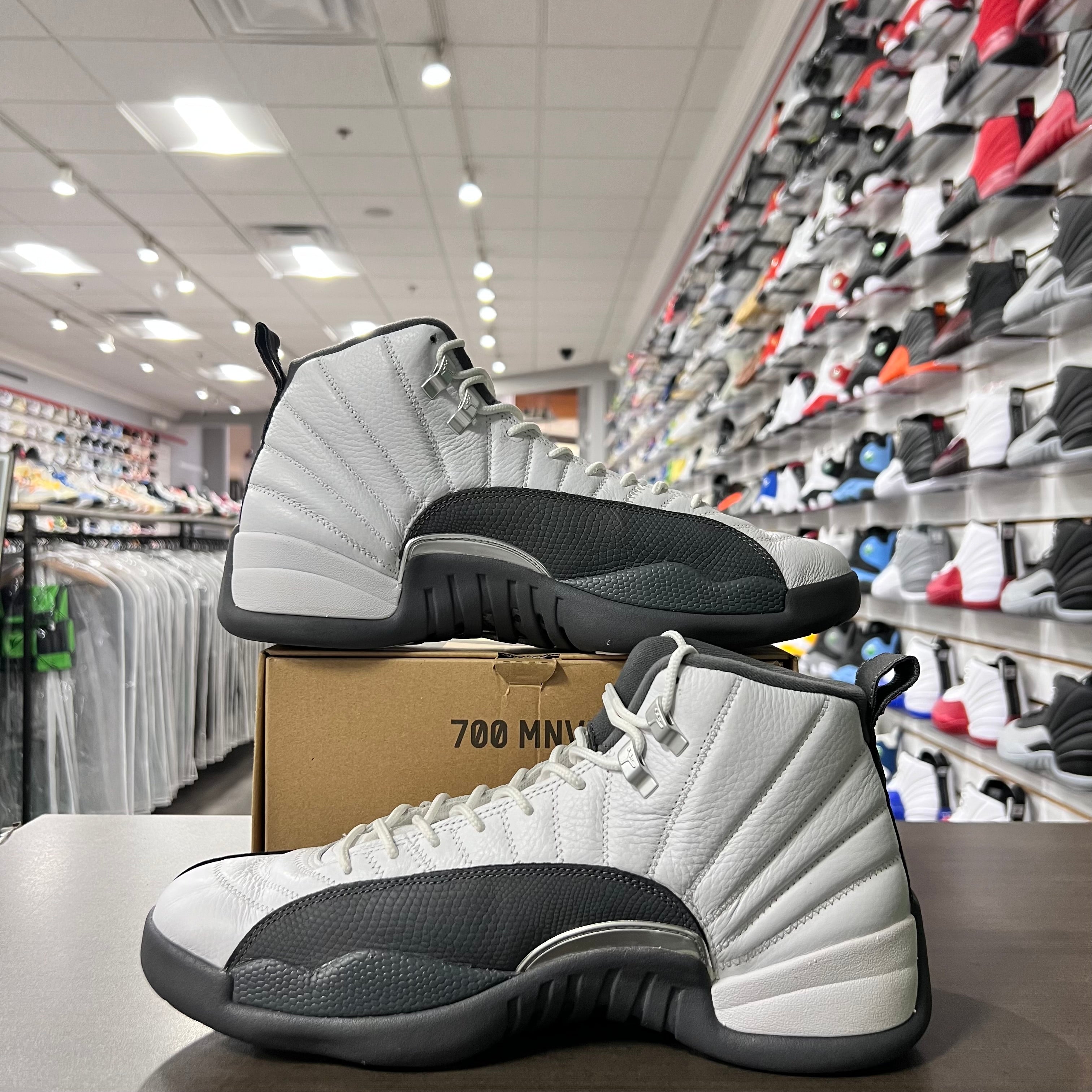 Jordan Retro 12 Mens White Dark Grey (Lightly Worn + Replacement Box)