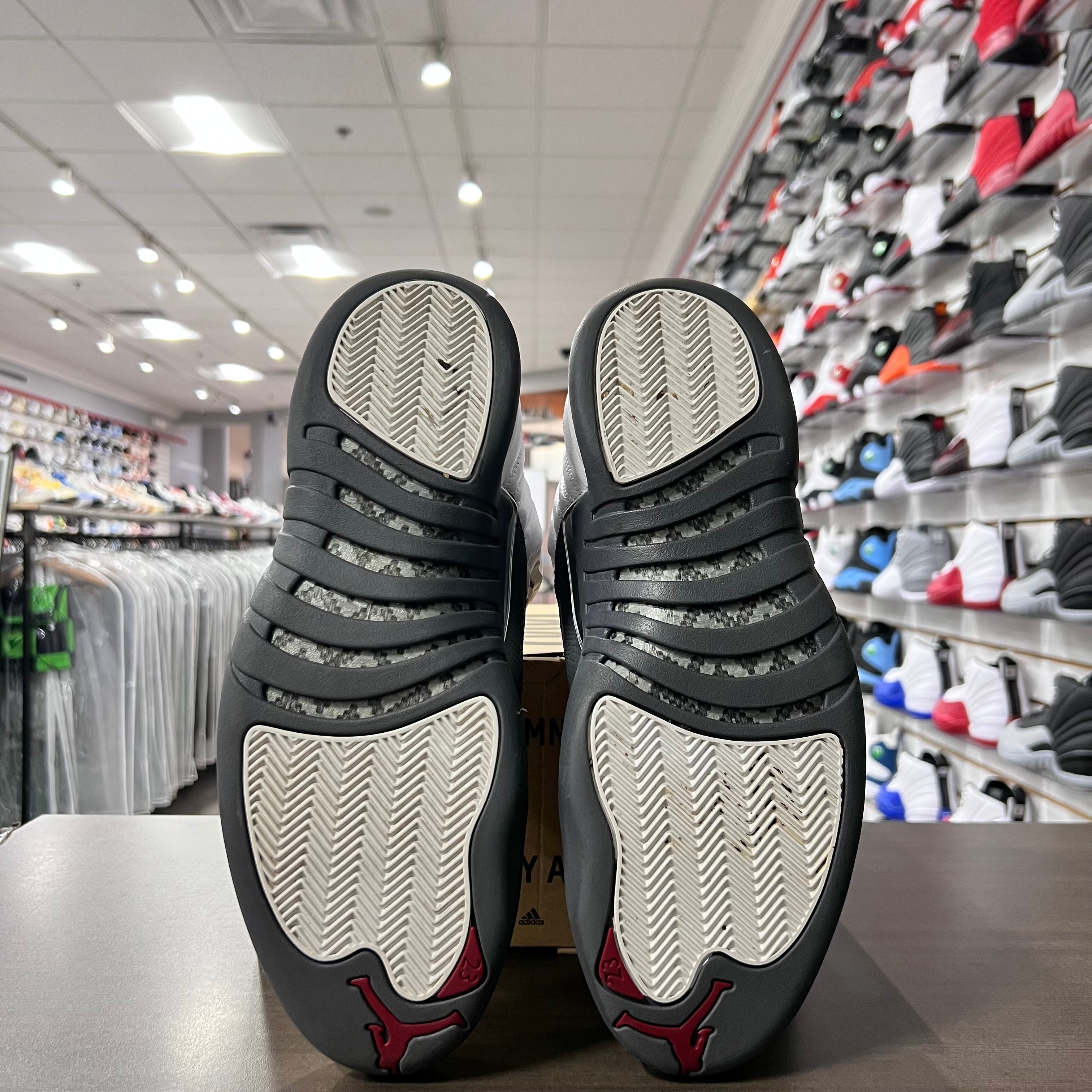 Jordan Retro 12 Mens White Dark Grey (Lightly Worn + Replacement Box)