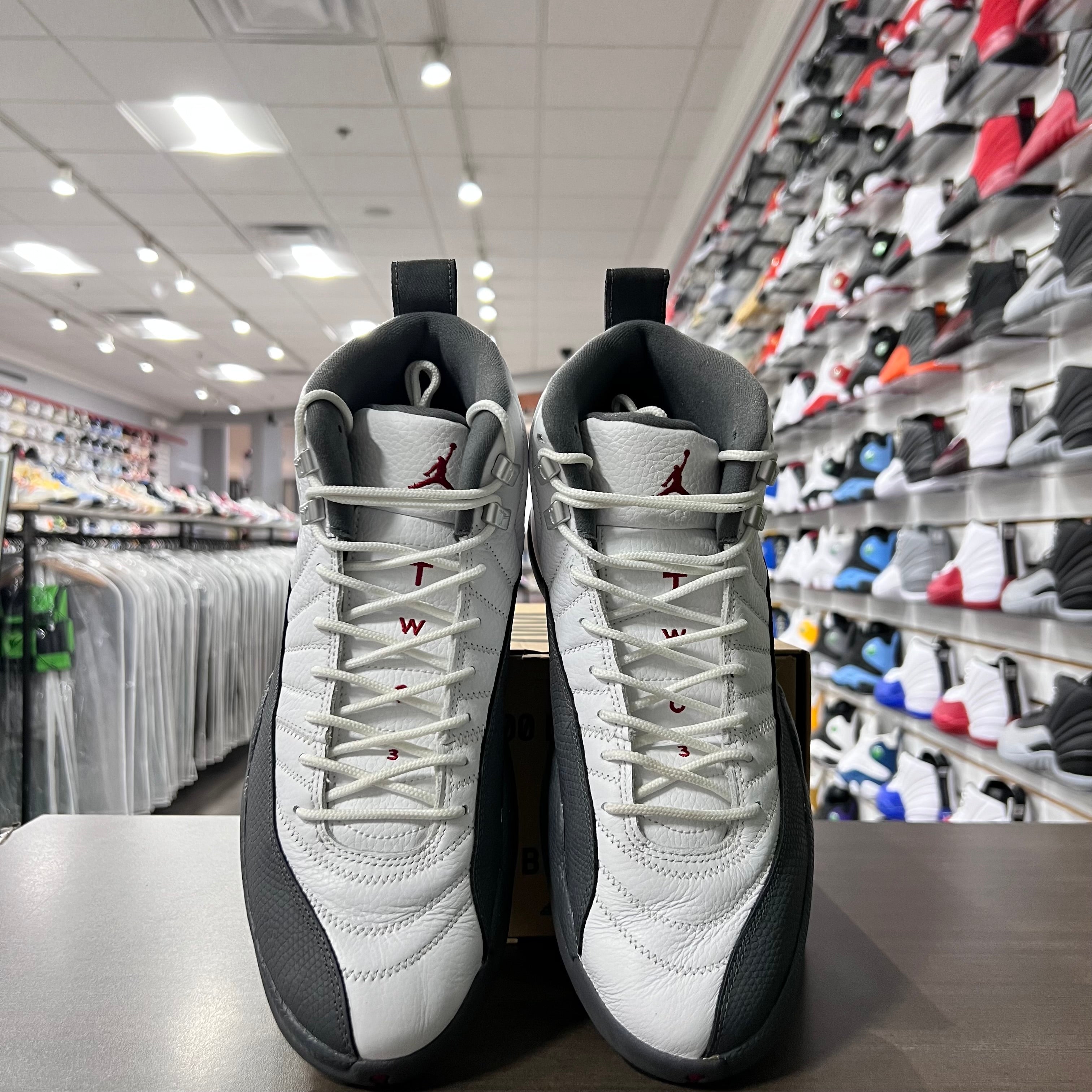 Jordan Retro 12 Mens White Dark Grey (Lightly Worn + Replacement Box)