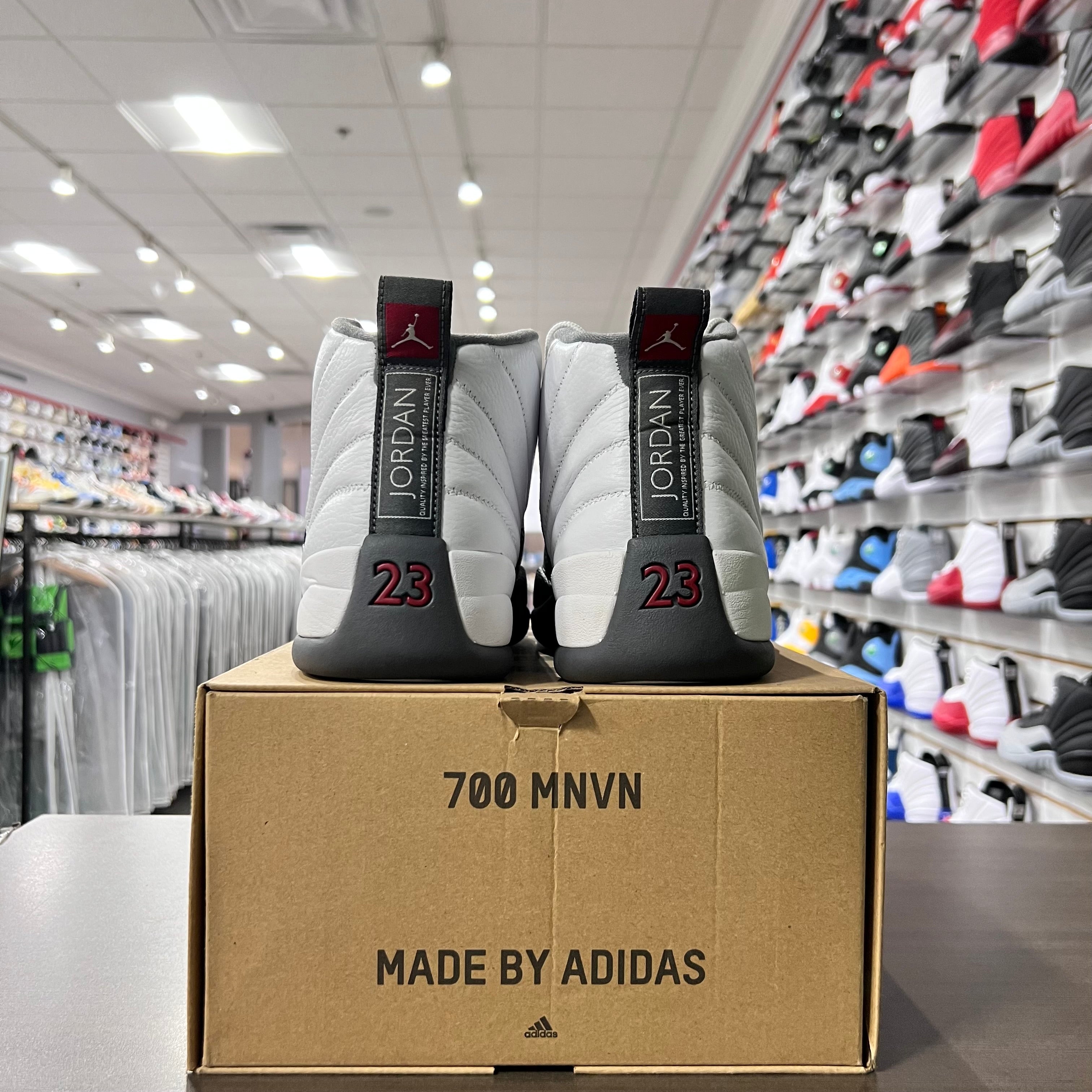 Jordan Retro 12 Mens White Dark Grey (Lightly Worn + Replacement Box)