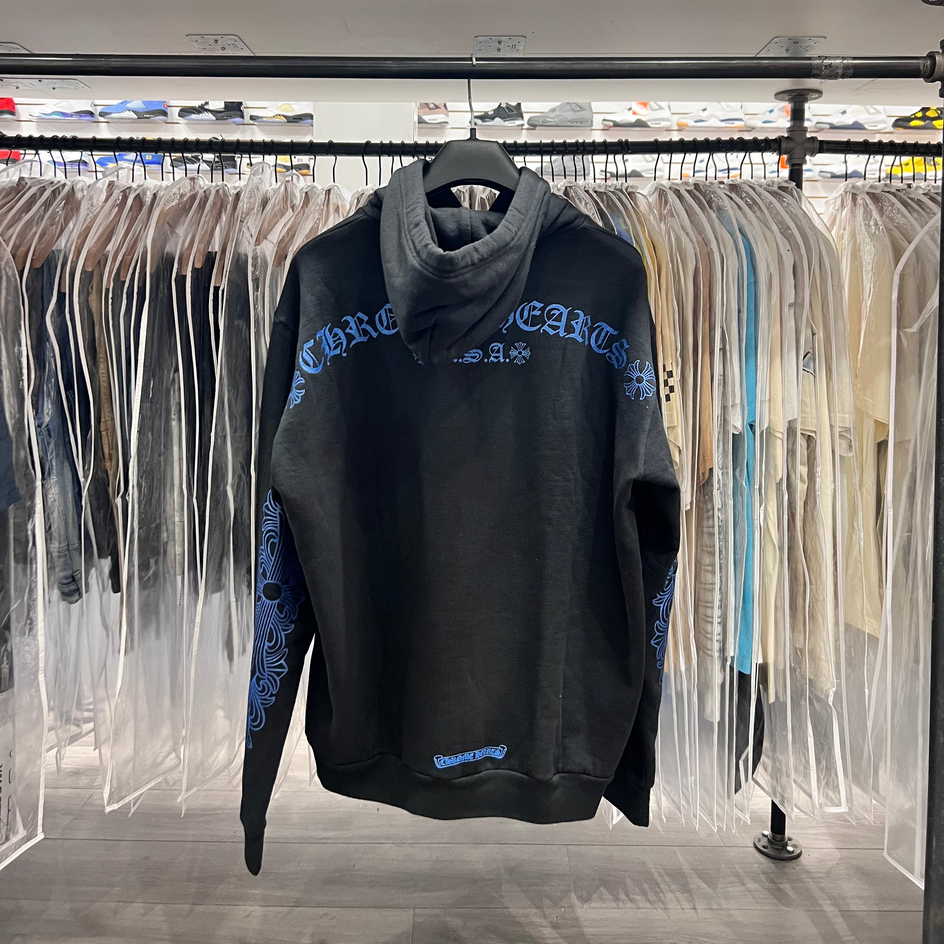 Chrome Hearts Hoodie Friends And Family Black Blue