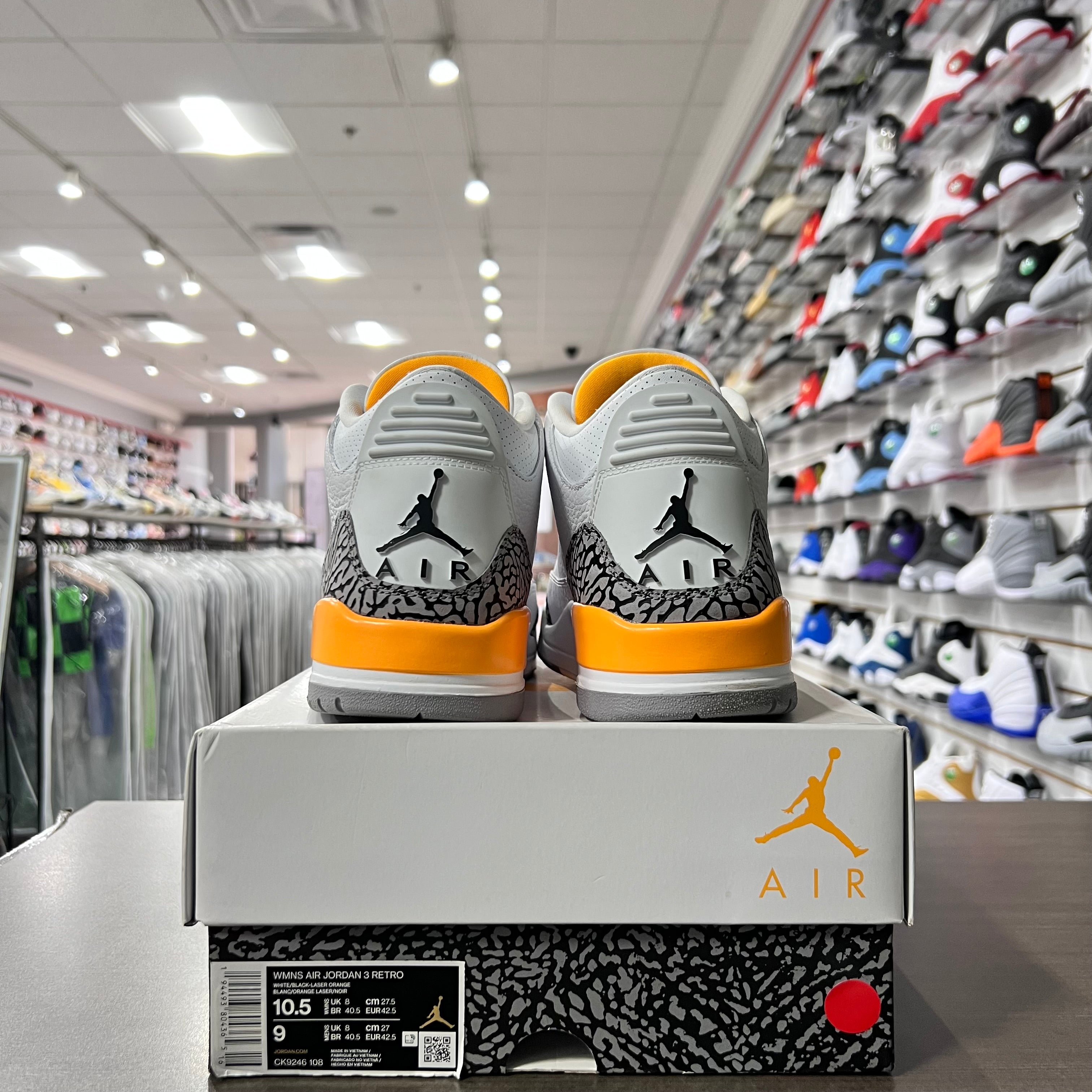 Jordan Retro 3 Womens Laser Orange (Lightly Worn)