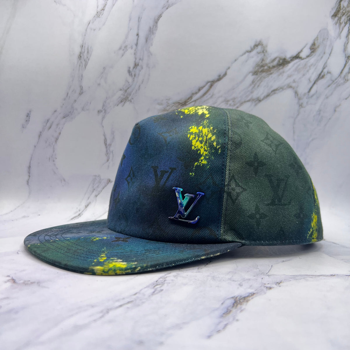 Louis Vuitton Monogram Hat Blue Tie Dye (Lightly Worn)