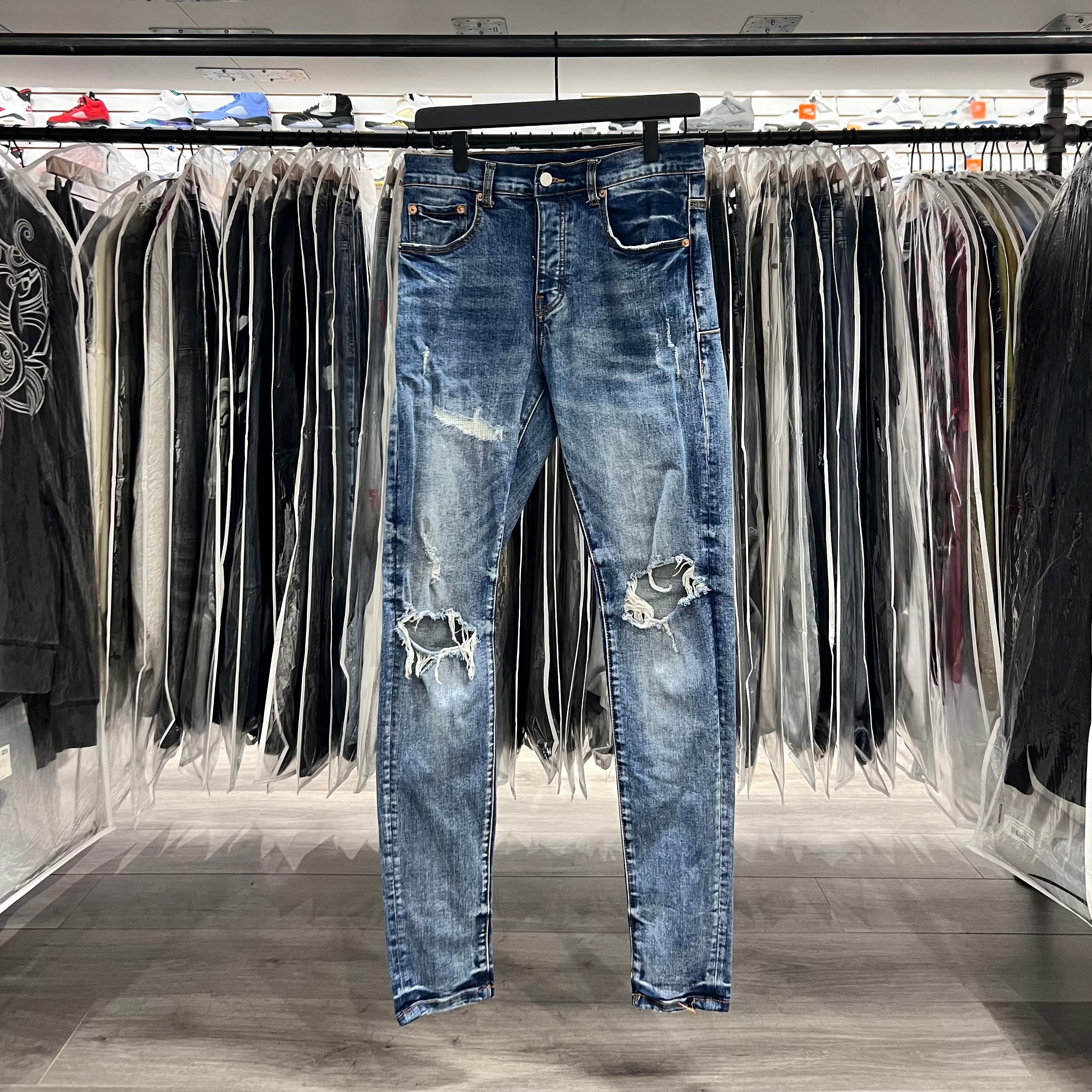 Purple Jeans Blue Ripped Detail (Lightly Worn)