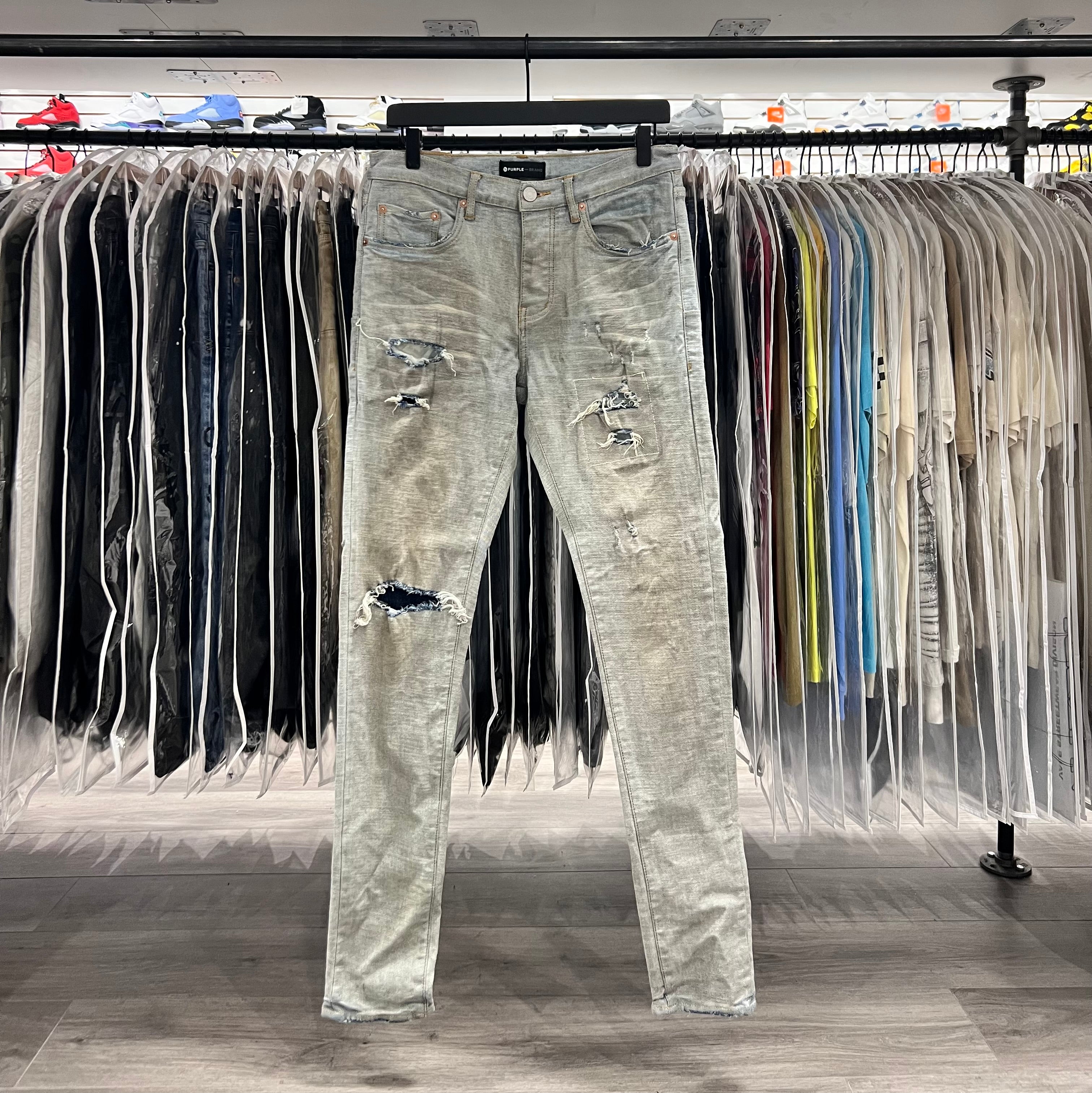 Purple Jeans Light Blue Faded Wash (Lightly Worn)