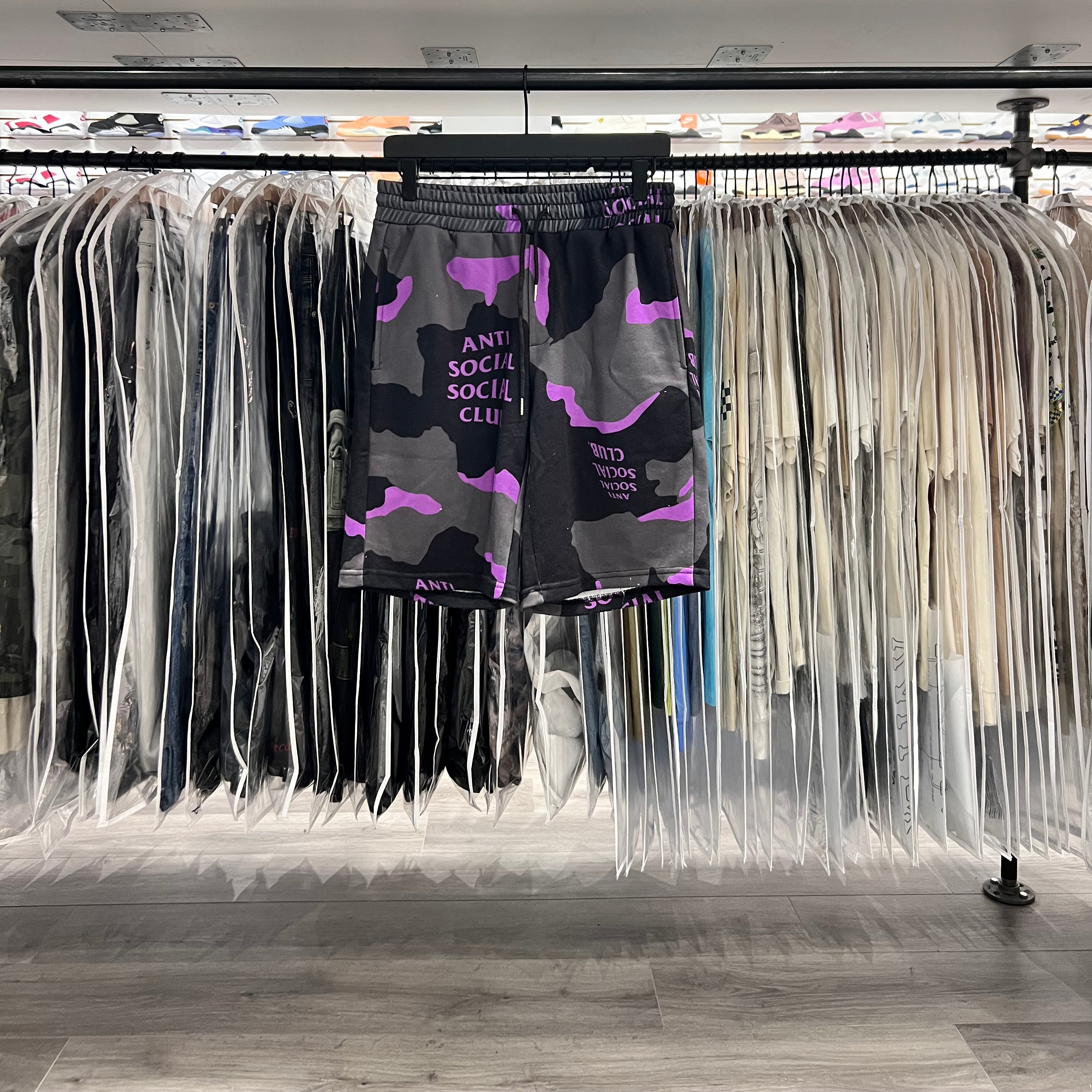 Anti Social Social Club Shorts Purple Camo (Lightly Worn)