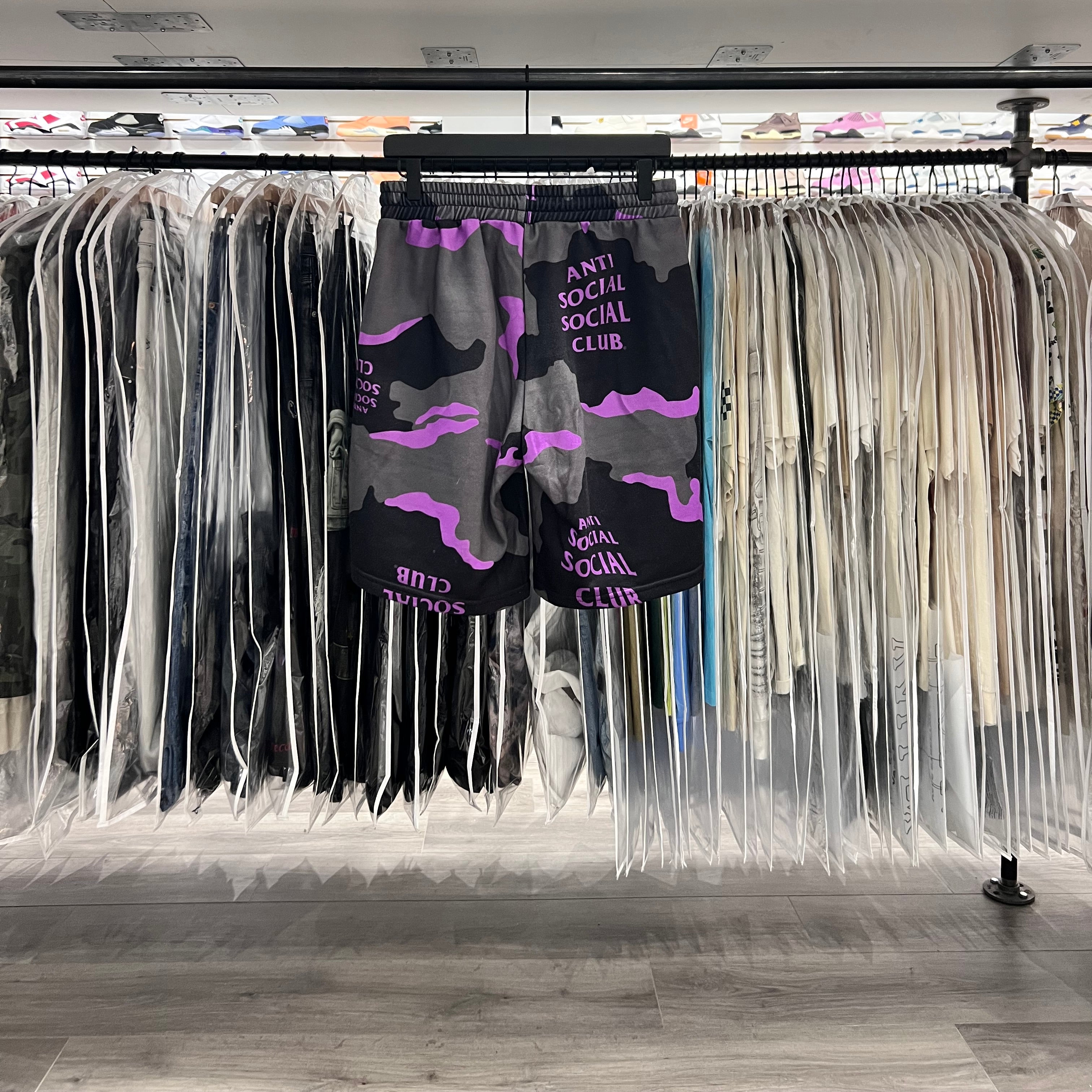 Anti Social Social Club Shorts Purple Camo (Lightly Worn)