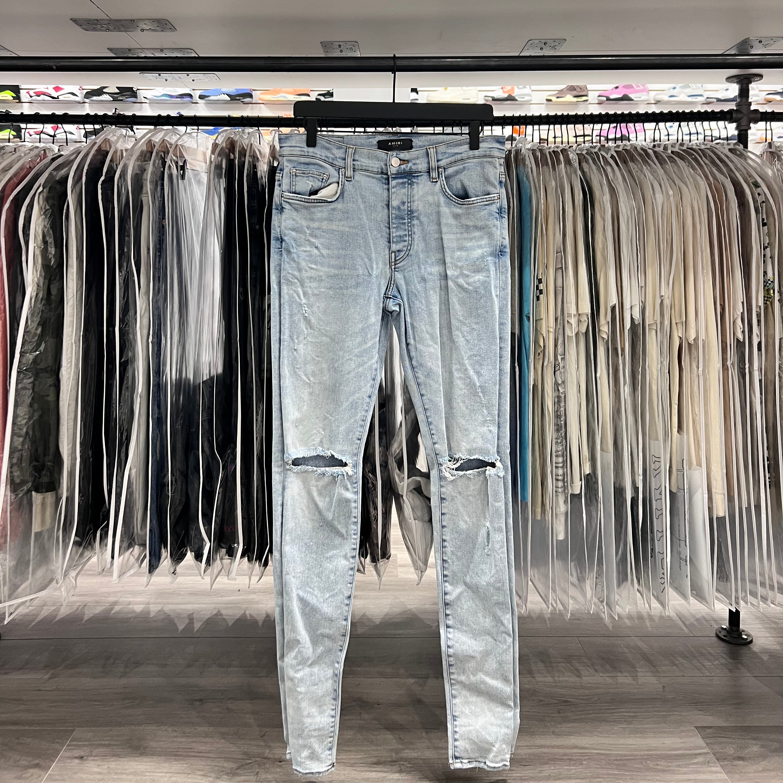 Amiri Jeans Blue Ripped Knees Slim Fit (Lightly Worn)