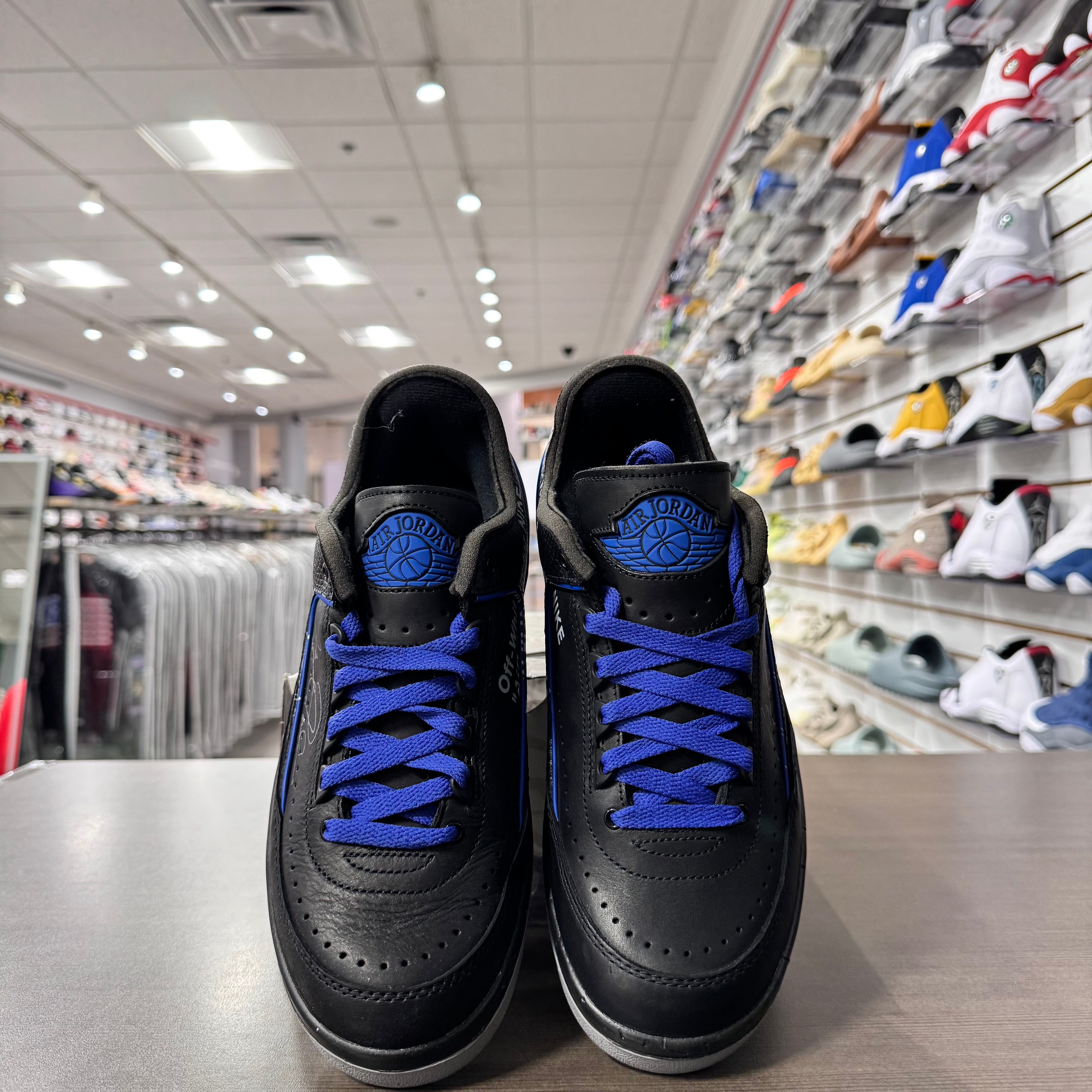 Jordan Retro 2 Low Mens Off White Black Blue (Lightly Worn)