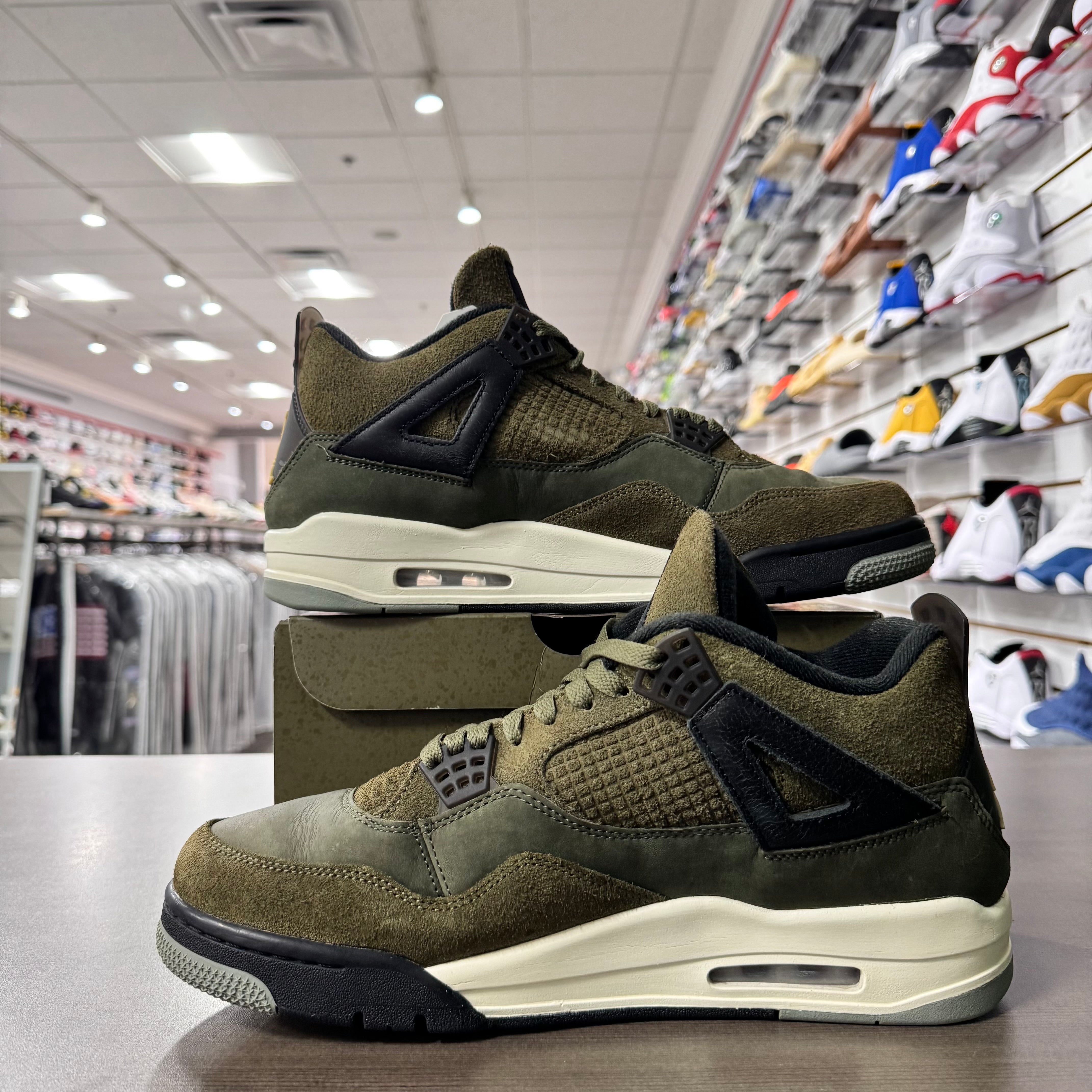 Jordan Retro 4 Mens Craft Olive (Lightly Worn)