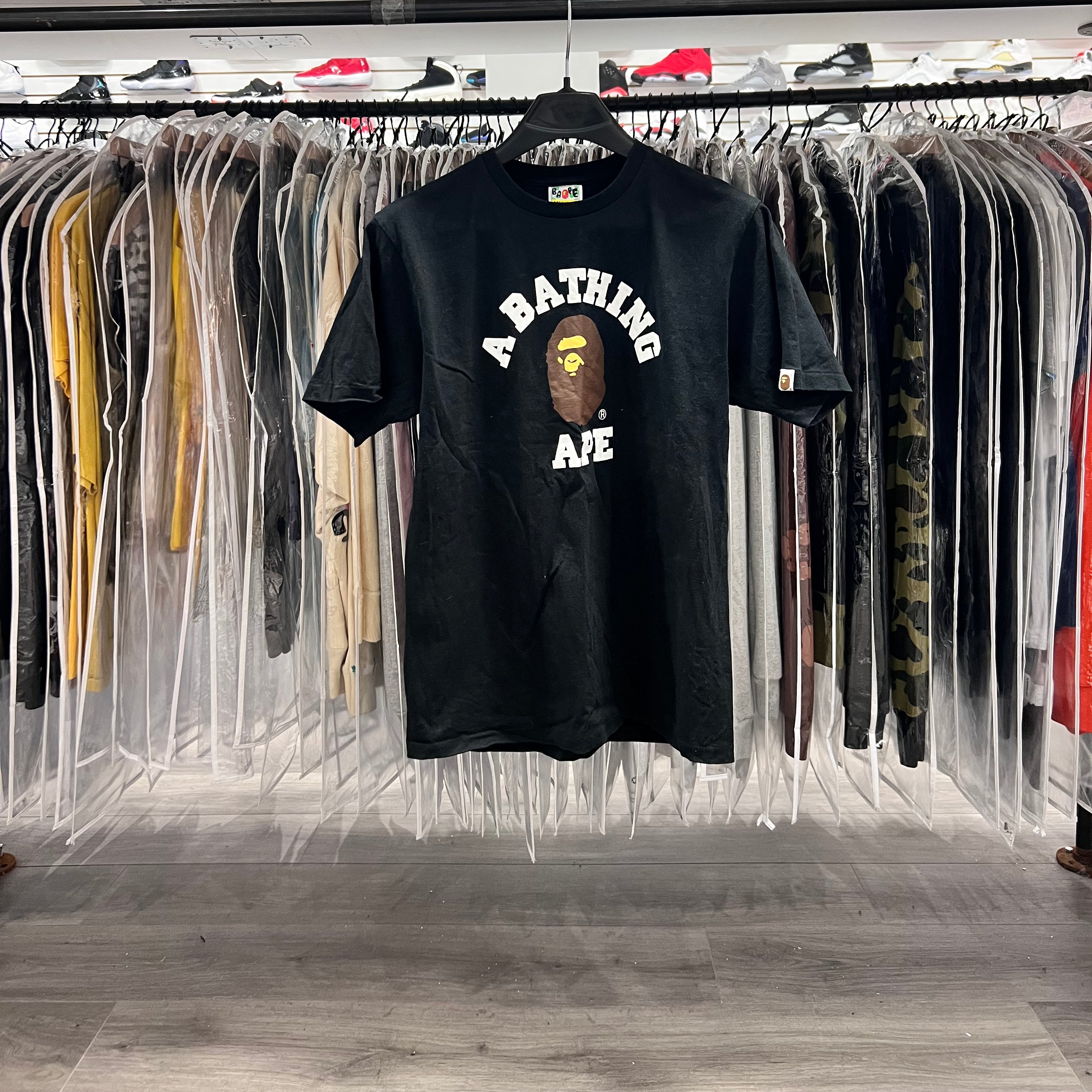 A Bathing Ape Collage Logo Tee Black (Lightly Worn)