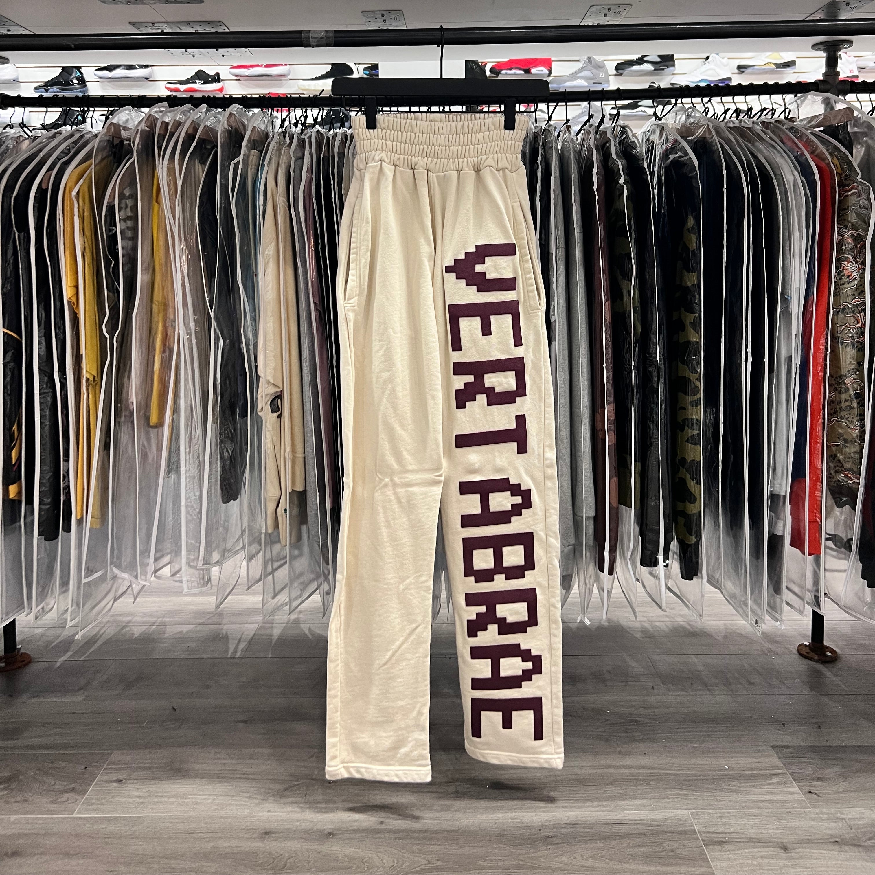 Vertebrae Sweatpants Cream/Burgandy (Lightly Worn)