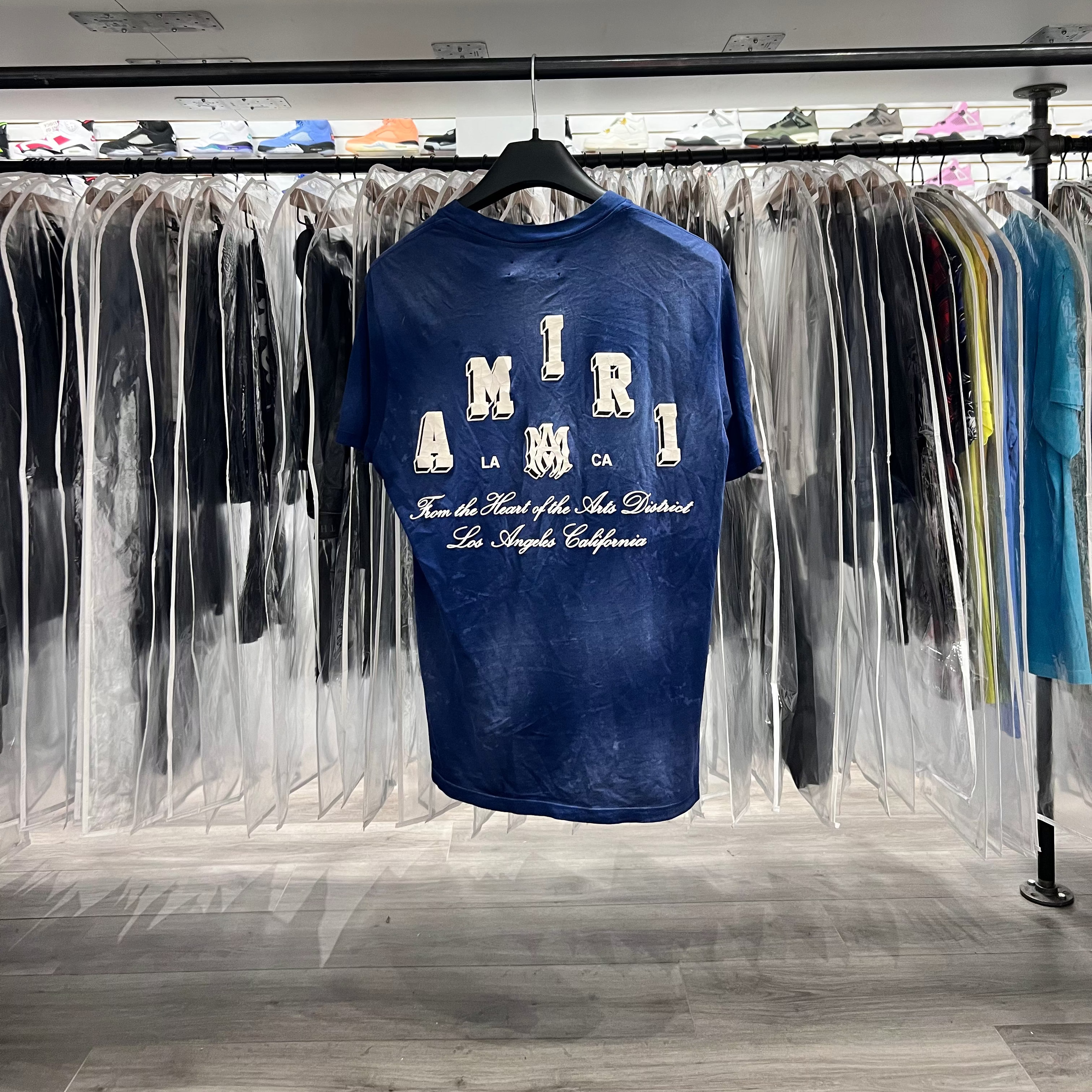Amiri Collegiate Logo Tee Navy