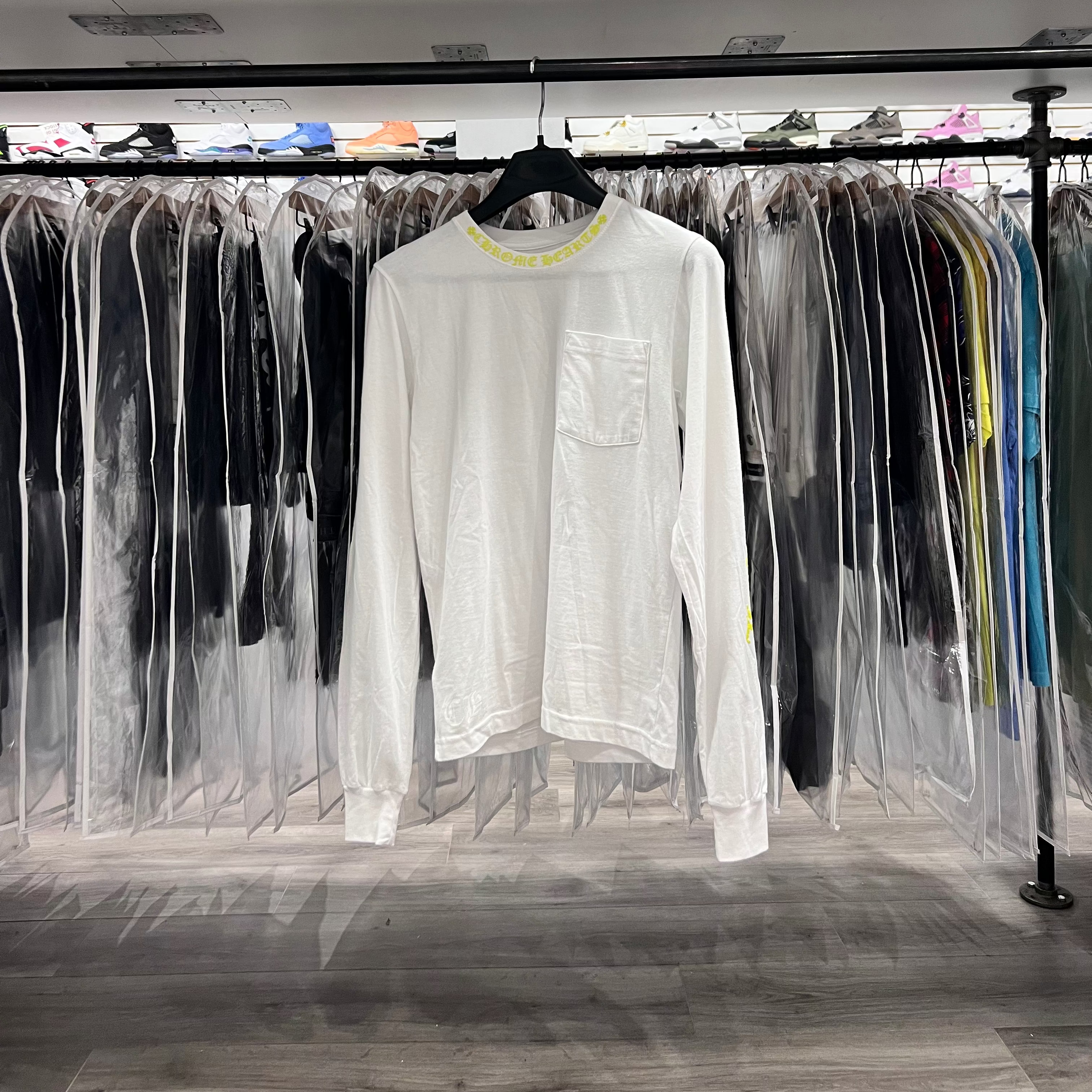 Chrome Hearts Long Sleeve White Neon Yellow (Lightly Worn)