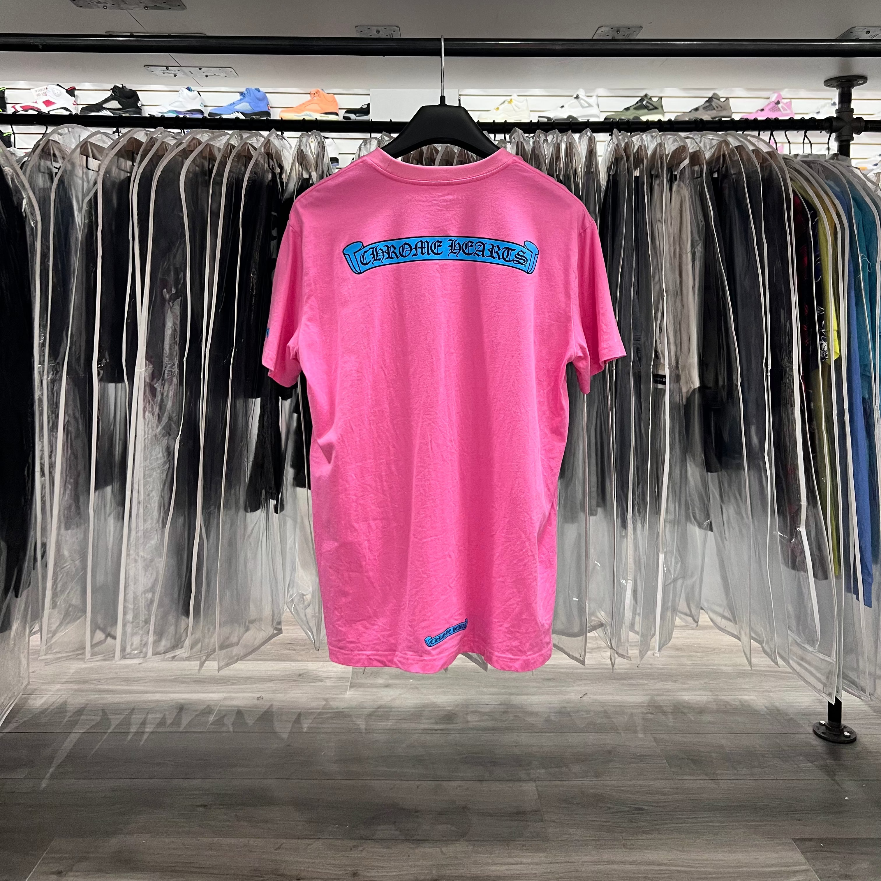 Chrome Hearts Scroll Logo Tee Pink Blue (Lightly Worn)