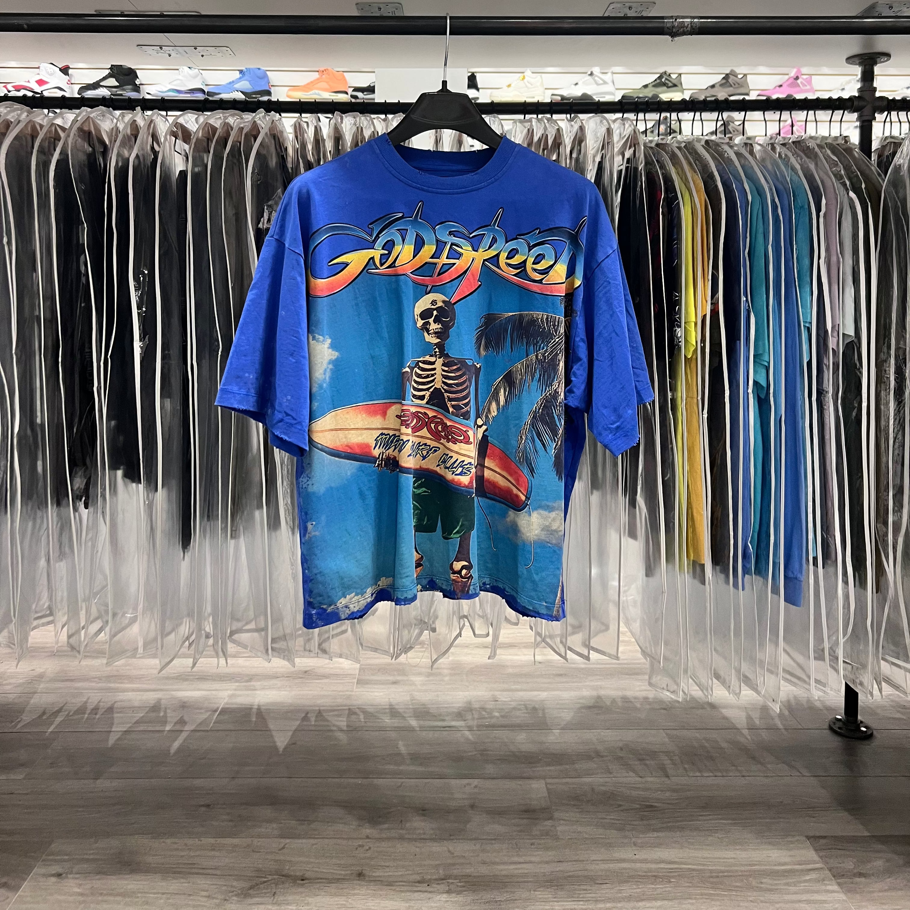 Godspeed Skeleton Tee Blue (Lightly Worn)