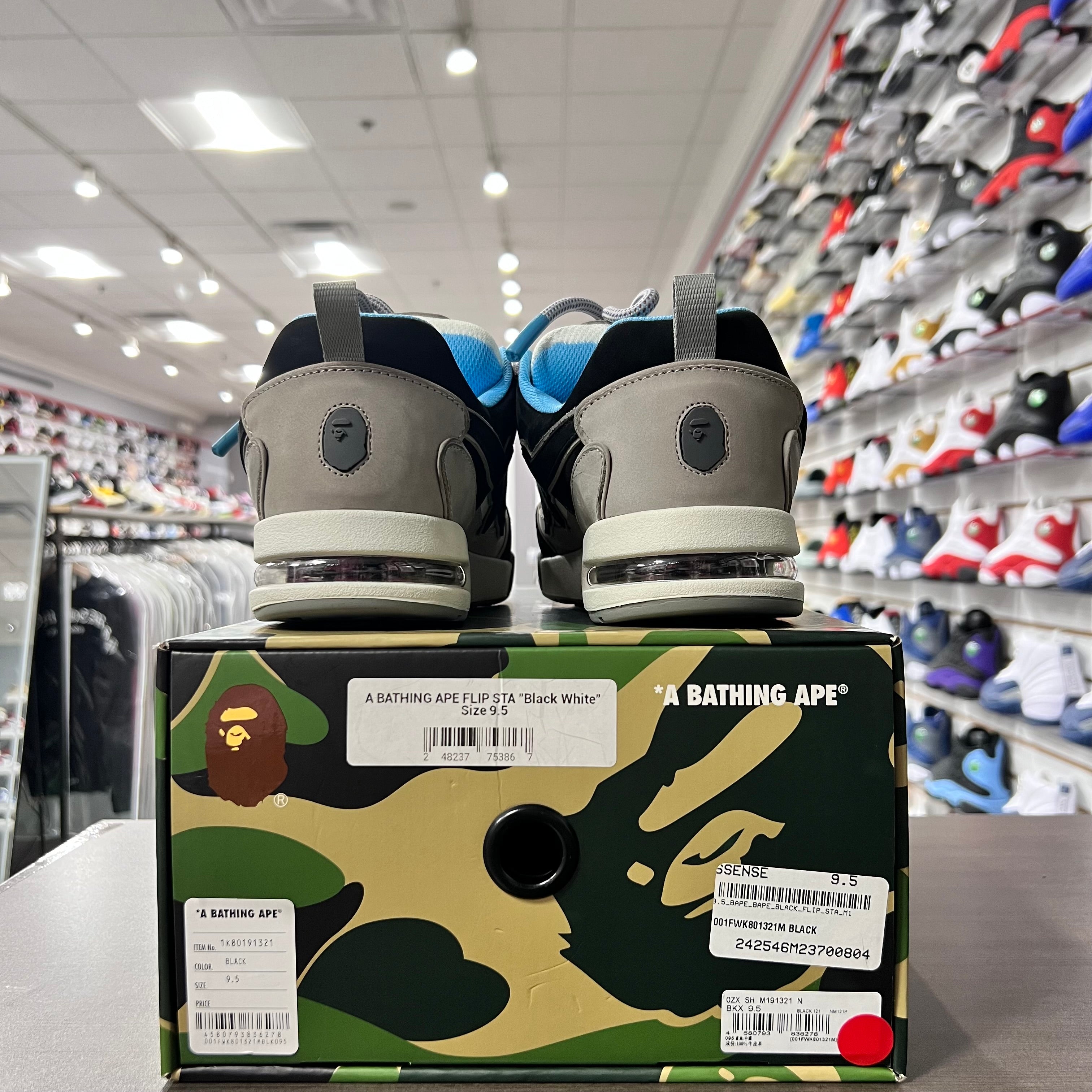A Bathing Ape Flip Sta Black White (Lightly Worn)