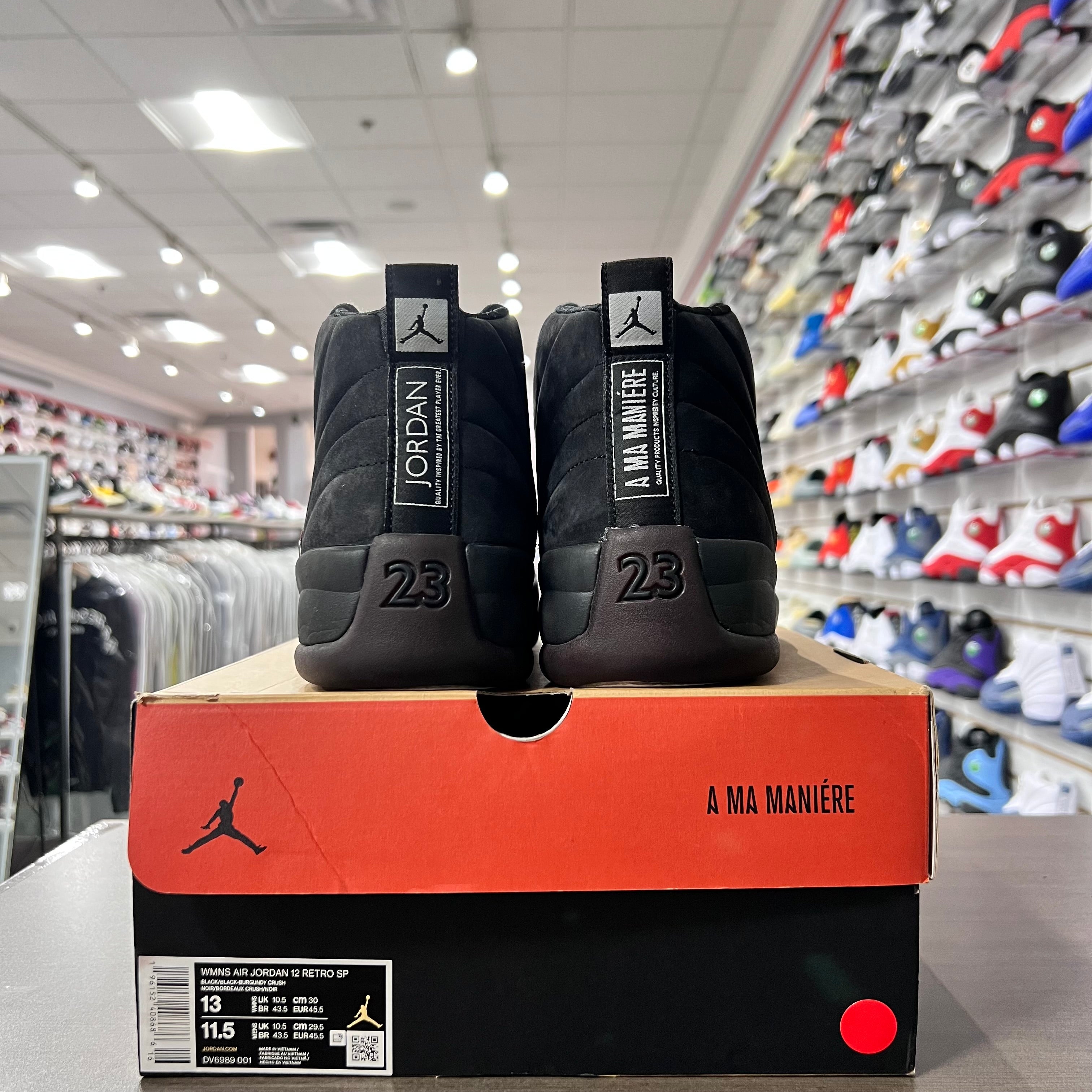 Jordan Retro 12 Womens A Ma Maniere Black (Lightly Worn)