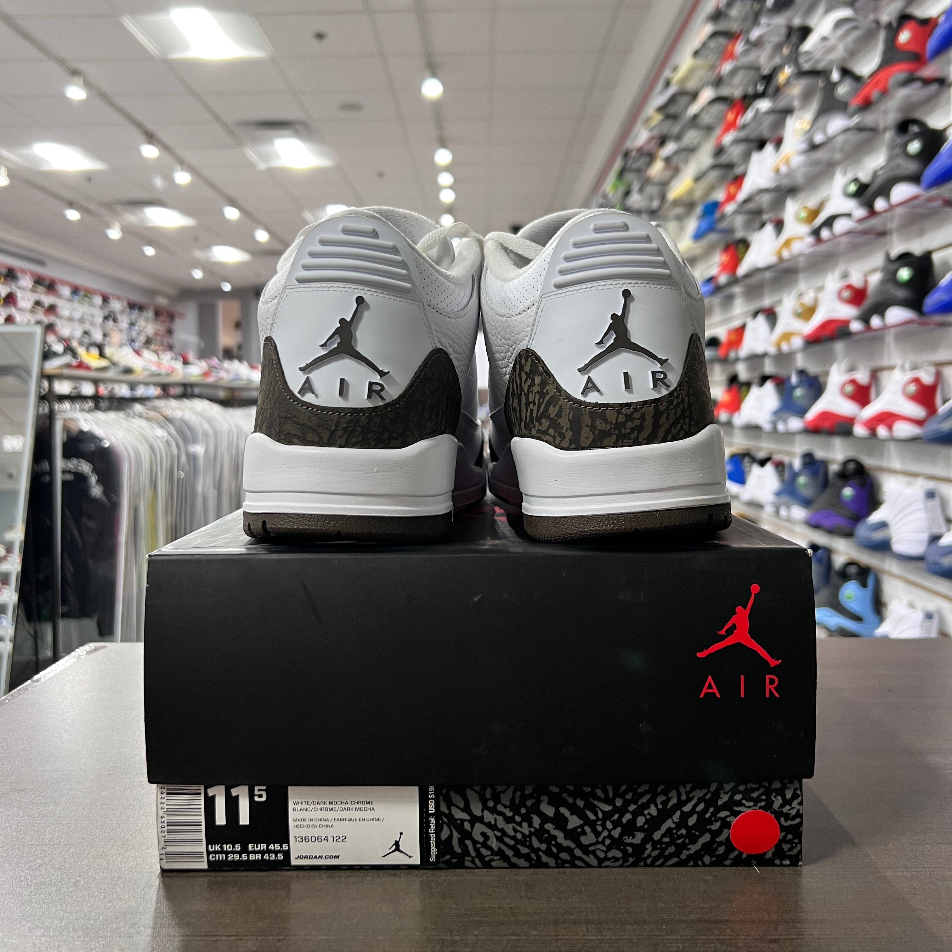 Jordan Retro 3 Mens Mocha (Lightly Worn)